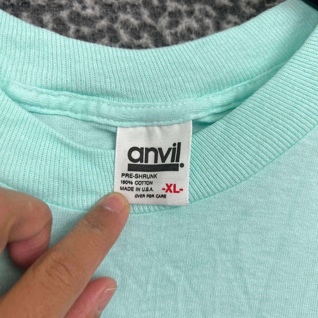 Anvil Vintage Circle Bell Shirt Men XL Blue Anvil Short Sleeve Size US XL / EU 56 / 4 - 3 Thumbnail