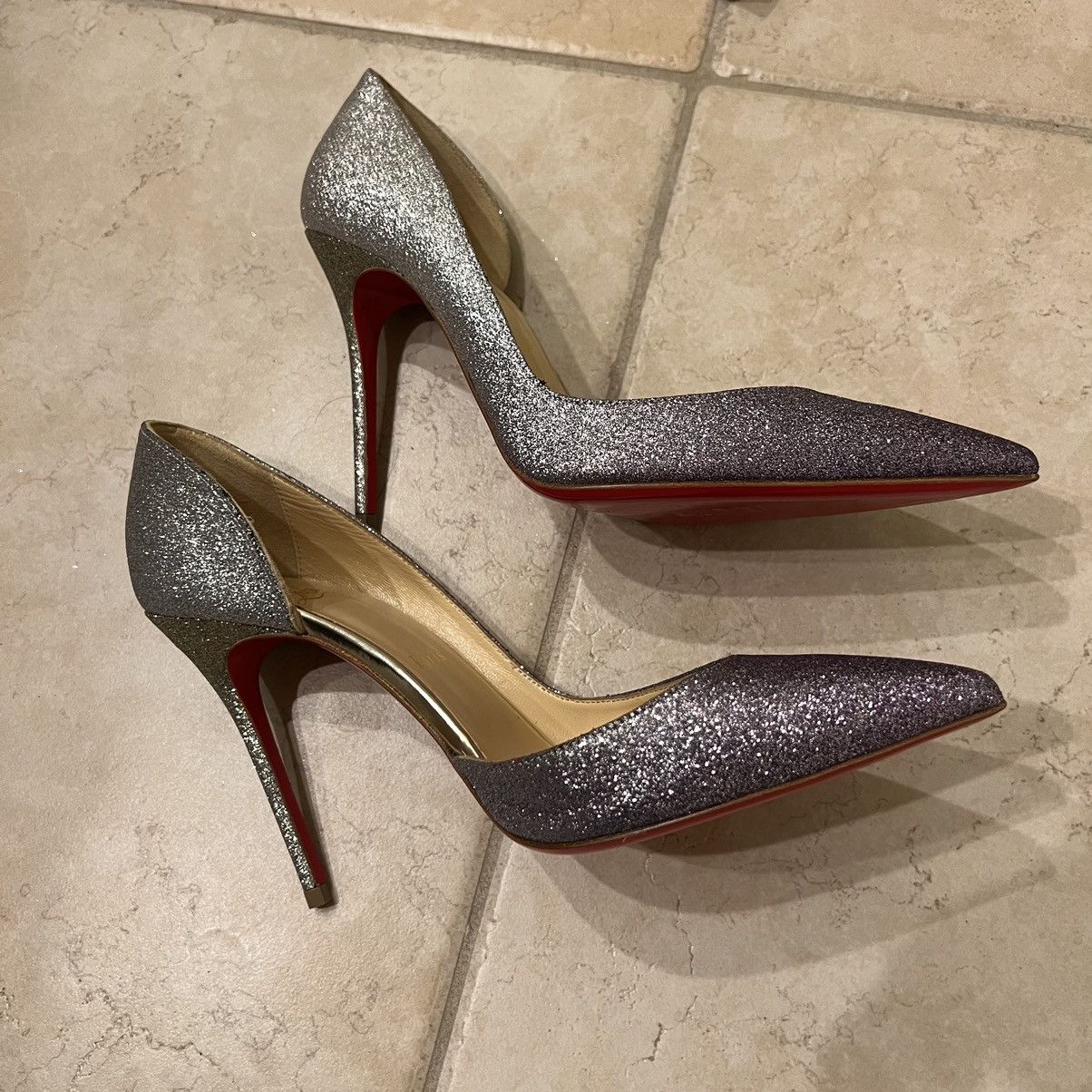 Christian Louboutin IRIZA 100 GLITTER MINI DEGRADE/SPECCHIO Size US 7.5 / IT 37.5 - 9 Thumbnail