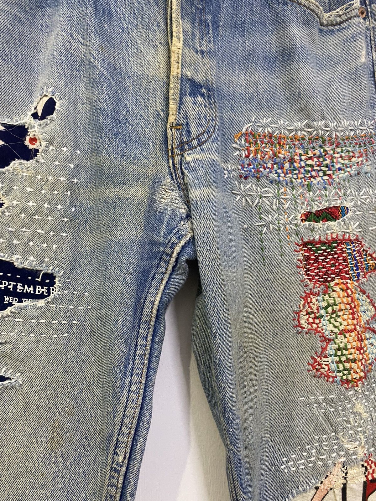 Levi's 💥LEVIS 501 90s REWORK INSPIRE BY KAPITAL BORO SASHIKO JAPAN Size US 32 / EU 48 - 10 Thumbnail