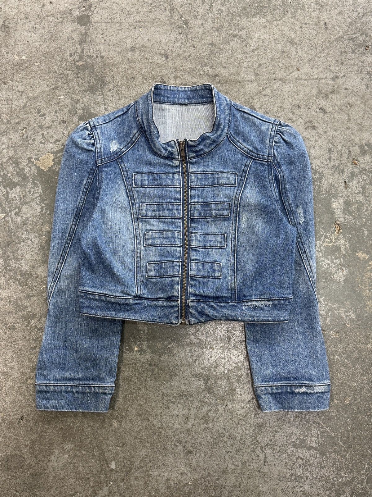 Vintage y2k Denim Bomber Jacket Size S / US 4 / IT 40 - 3 Thumbnail