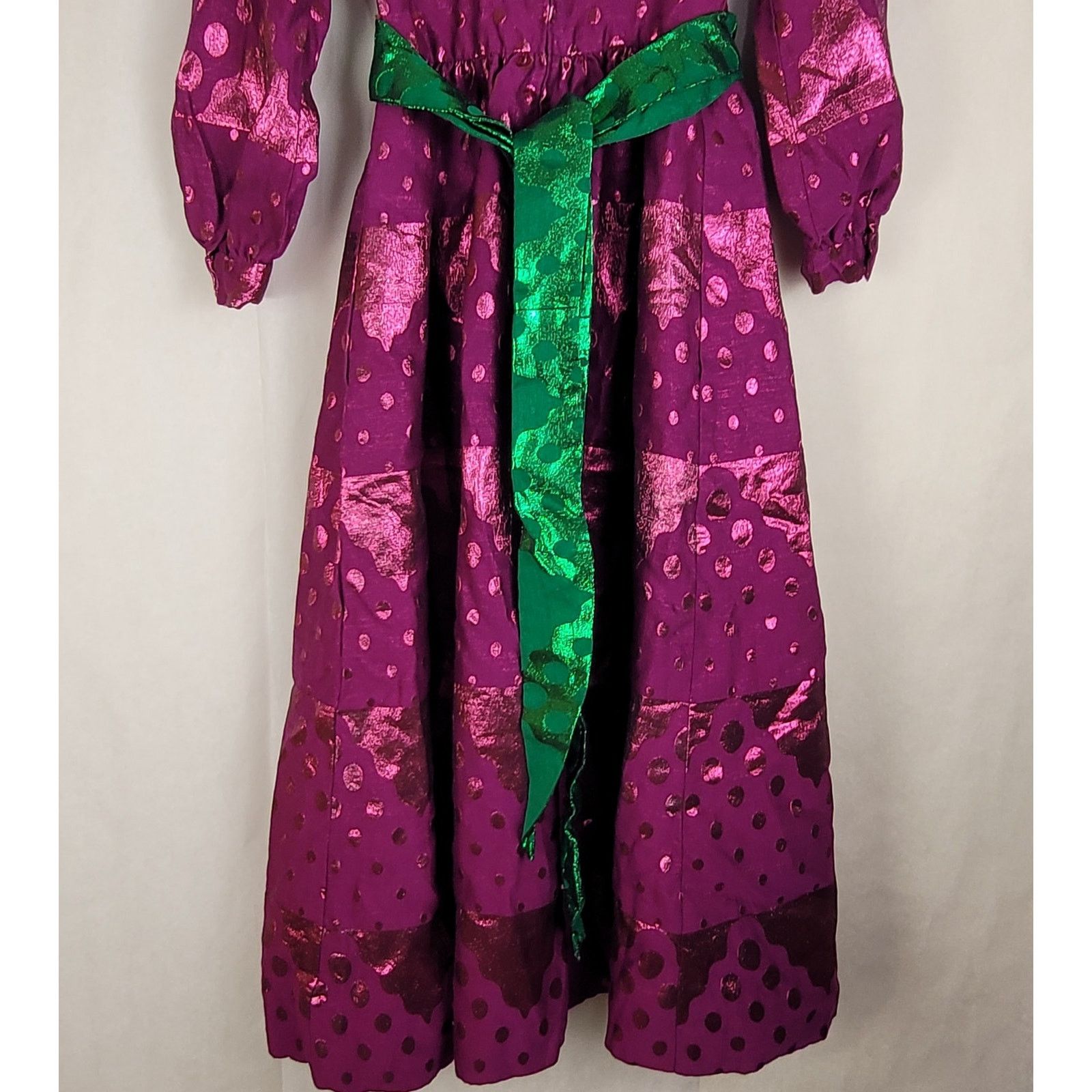 Oscar De La Renta Vintage Oscar de la Renta purple shimmer green belt dress Size M / US 6-8 / IT 42-44 - 10 Thumbnail
