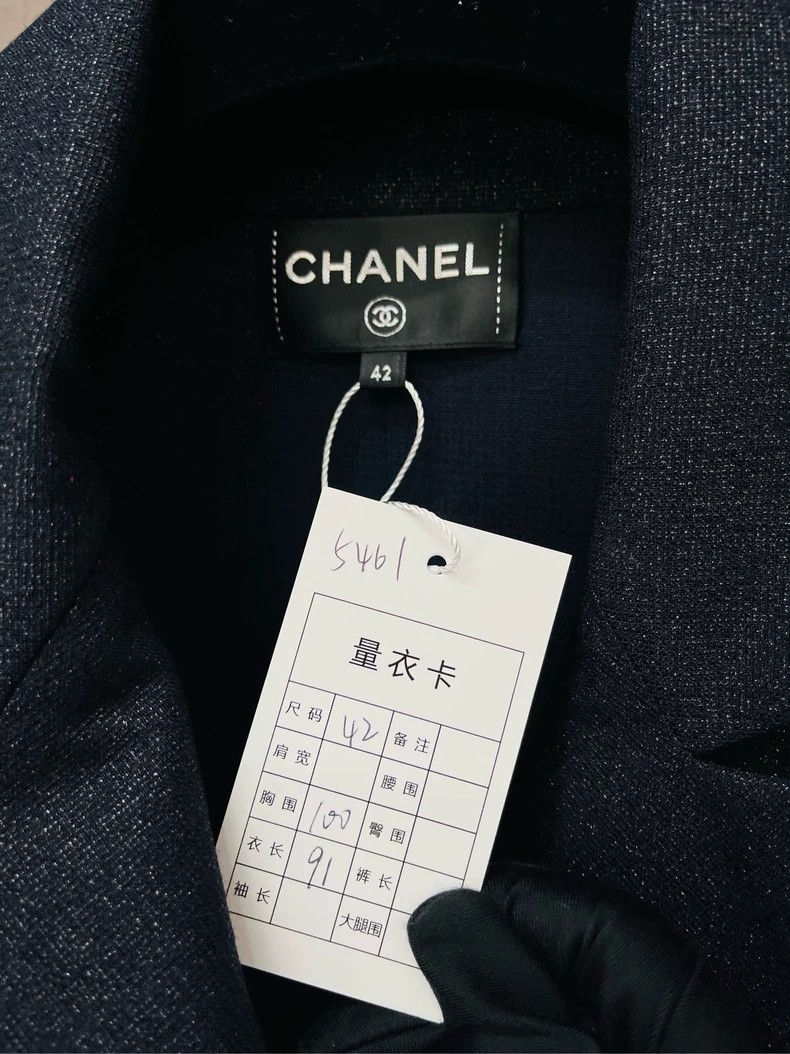 Chanel Chanel Hamburger series dark blue double-breasted wool jack Size M / US 6-8 / IT 42-44 - 2 Thumbnail