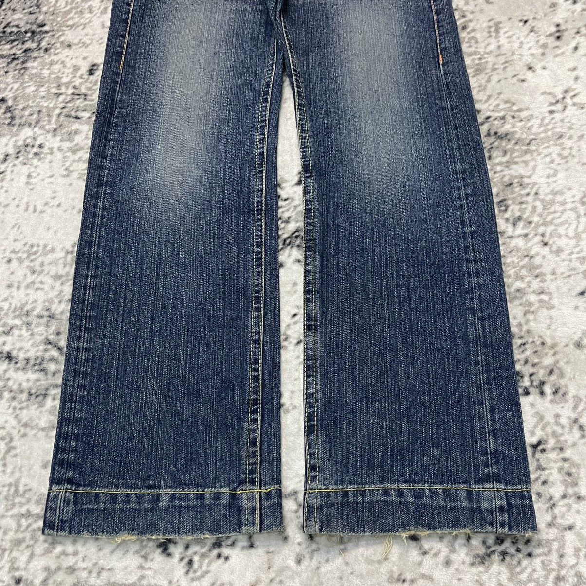 Japanese Brand Y2K Cocolulu Embroidery Wide Leg Flare Jeans Size 29" - 7 Thumbnail