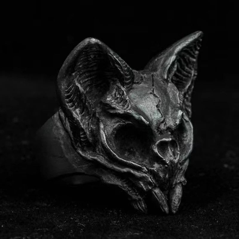 Jewelry Satanic Skull Ring Size ONE SIZE - 2 Thumbnail