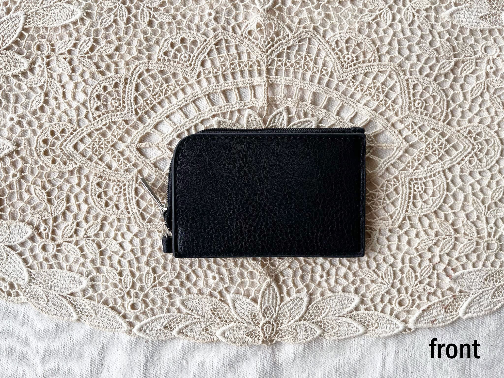 Vintage Compact Size Minimalist Black PU Leather half zip wallet Size ONE SIZE - 3 Thumbnail