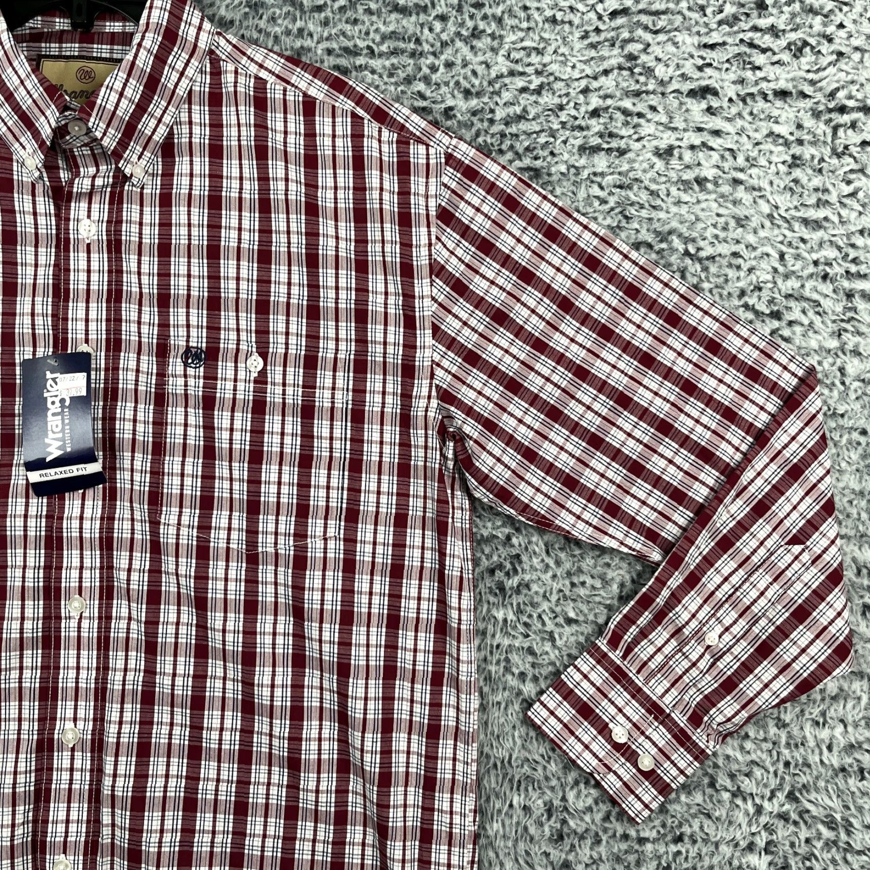 Wrangler Wrangler Shirt Mens Medium Red Plaid Western Button-Up Classic Rodeo Style Size US M / EU 48-50 / 2 - 4 Thumbnail