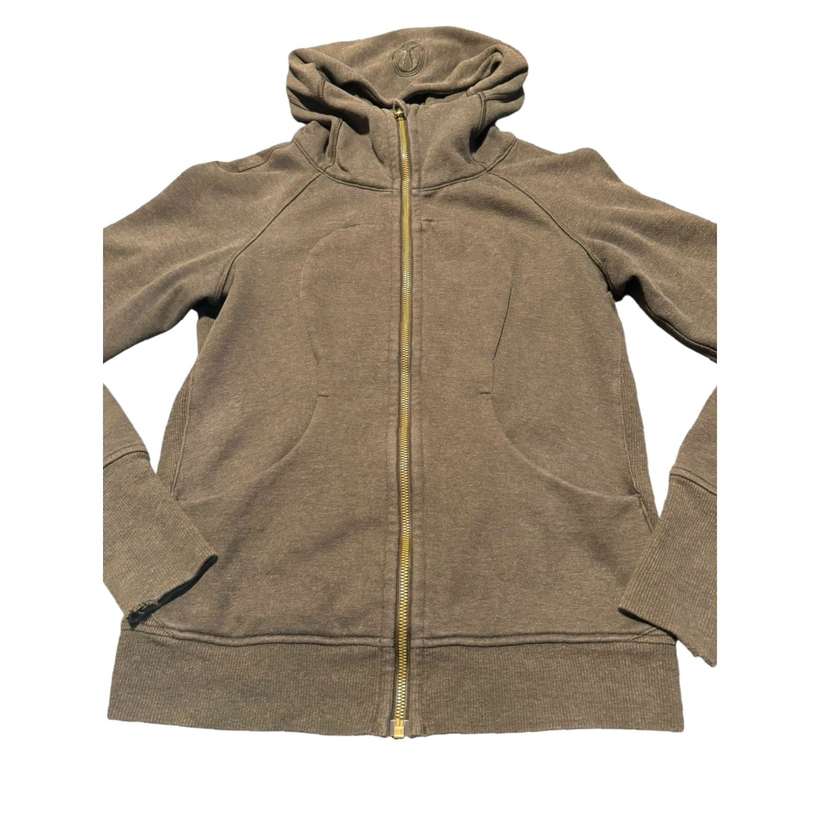 Lululemon Lululemon Scuba Hoodie Womens Distressed Gray Fabric Full Zip Embroidered Sz 6 Size M / US 6-8 / IT 42-44 - 2 Thumbnail