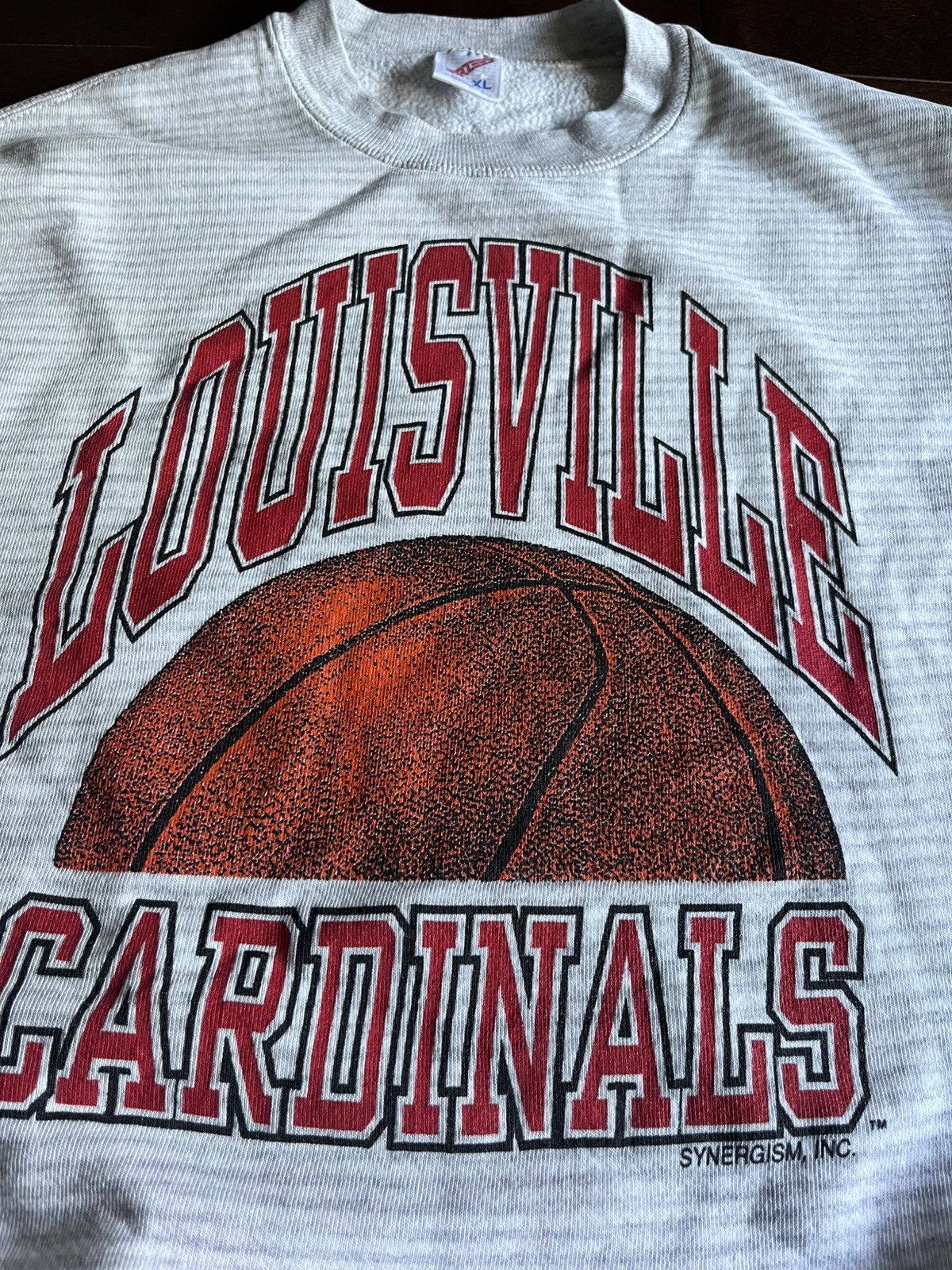 Jerzees Vintage Louisville Cardinals 90’s Pinstripe Basketball Crew Size US L / EU 52-54 / 3 - 3 Thumbnail