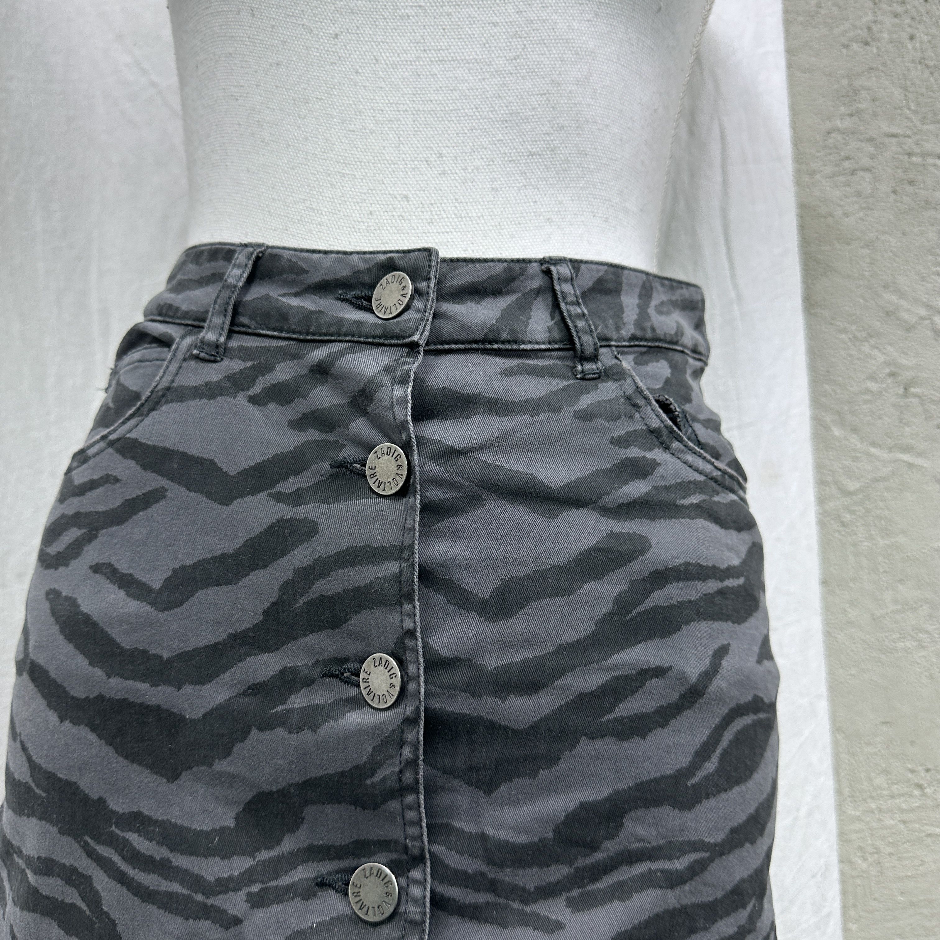 Zadig & Voltaire Vintage Avant Garde Zebra Print Zadig & Voltaire Skirt 00s Size 25" / US 0 / IT 36 - 2 Thumbnail