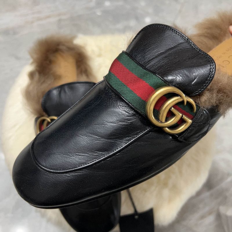 Gucci Gucci Princetown Black Fur Mules for Men - Size US 9.5 / EU 42-43 - 8 Thumbnail