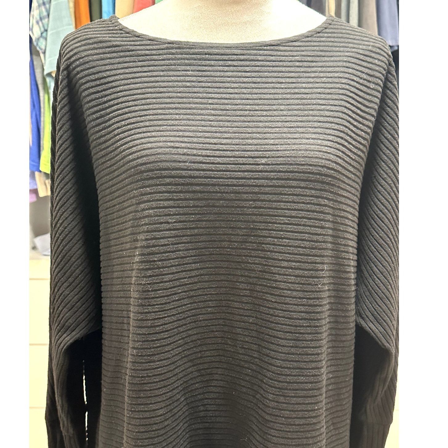 Other Caslon Ribbed Top Dolman Sleeves Snap Cuffs Long Sleeve 1X Size XL / US 12-14 / IT 48-50 - 3 Thumbnail