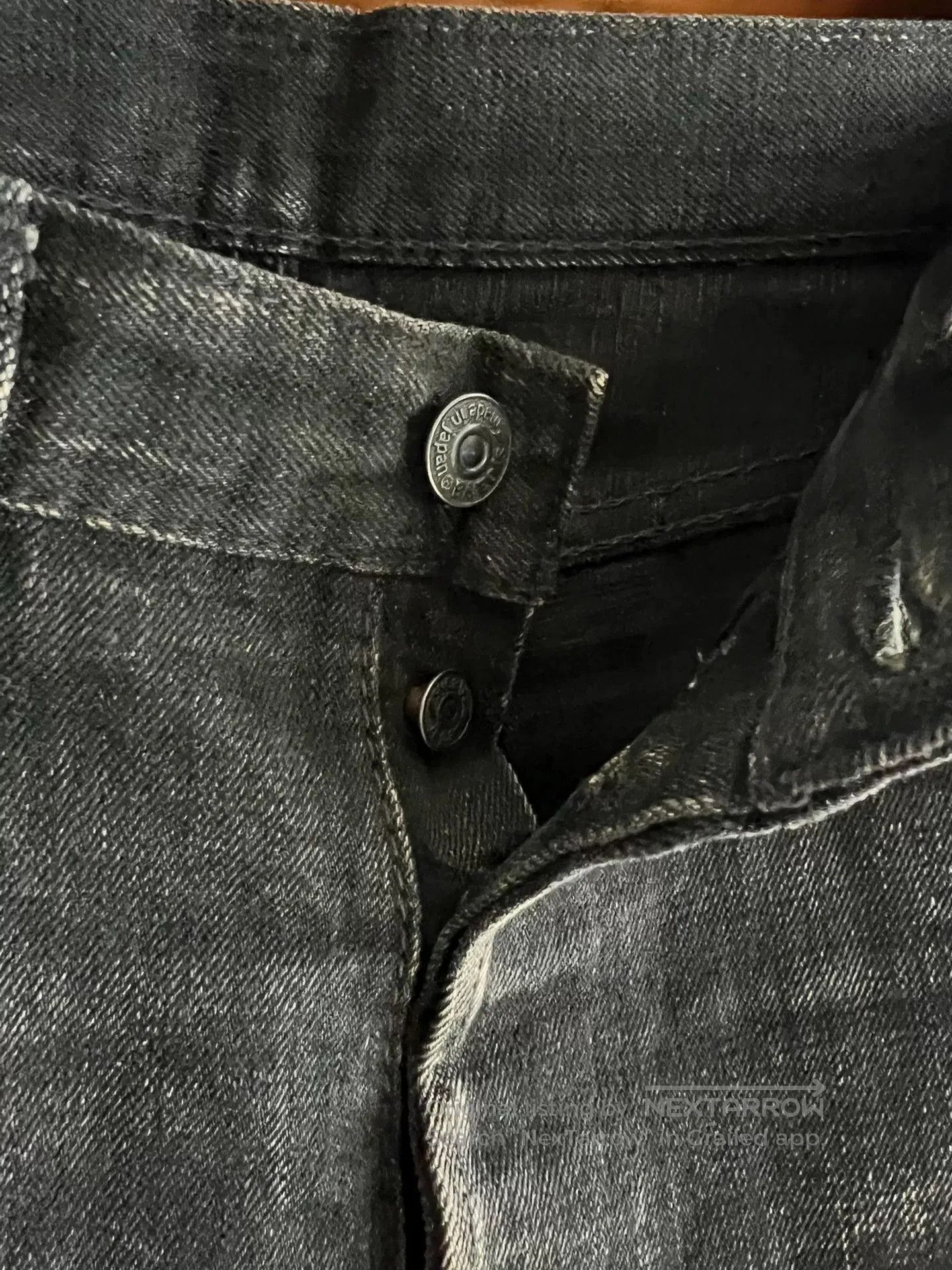 Pure Blue Japan classic black denim jeans with red selvedge. Size US 32 / EU 48 - 6 Thumbnail