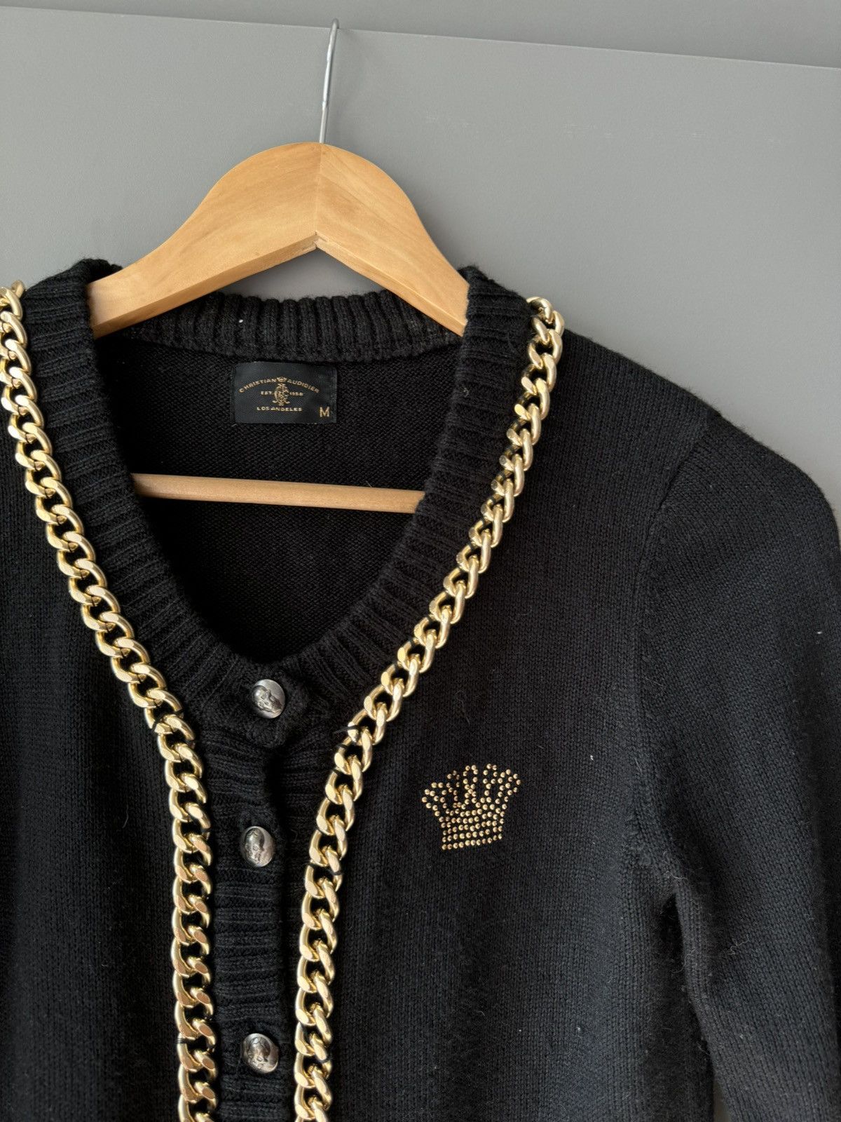 Ed Hardy × Hysteric Glamour × If Six Was Nine Y2K Ed Hardy Chains Cardigan Christian Audigier Printed Size M / US 6-8 / IT 42-44 - 3 Thumbnail