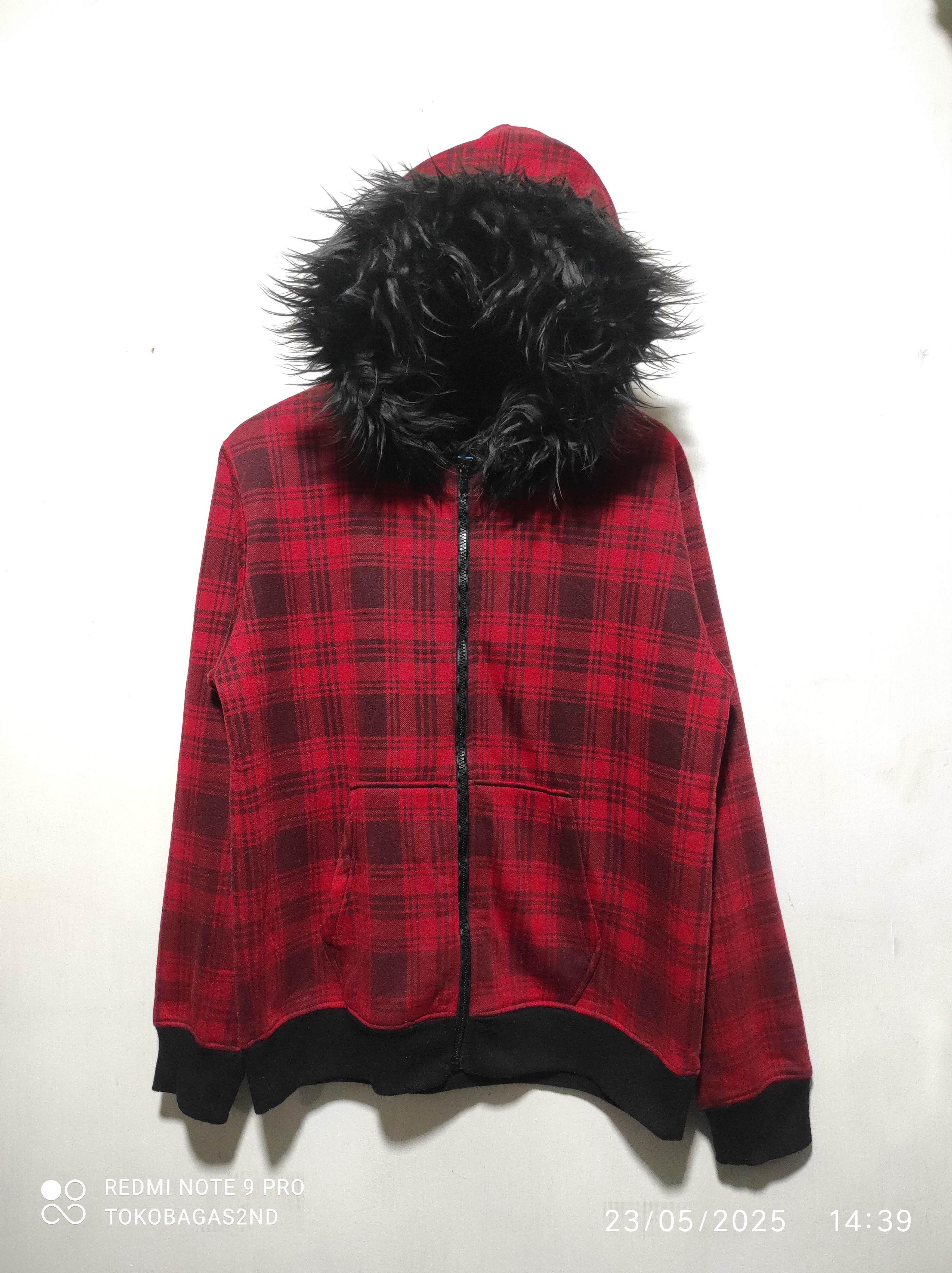 Beau Mere Plaid Sherpa Zip Fur Hoodie LGB IfSixWasNine style