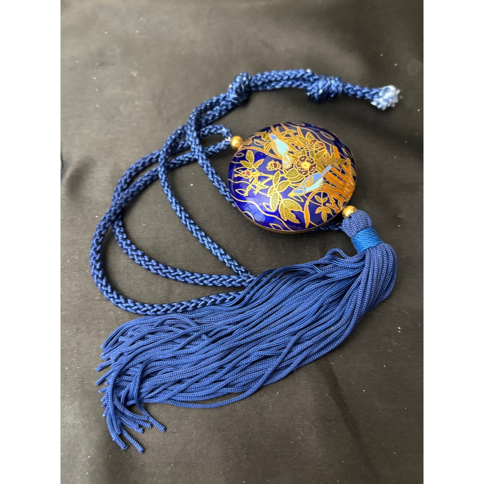 Other Blue Cloisonne Pendant Necklace with Tassel Gold Tone Size ONE SIZE - 7 Thumbnail