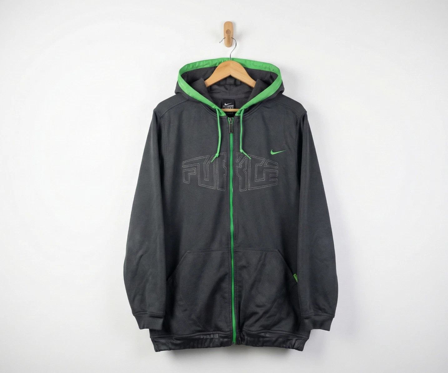Nike Nike Force 83 Full Zip Basketball Hoodie Gray Green Size M Size US M / EU 48-50 / 2 - 1 Thumbnail