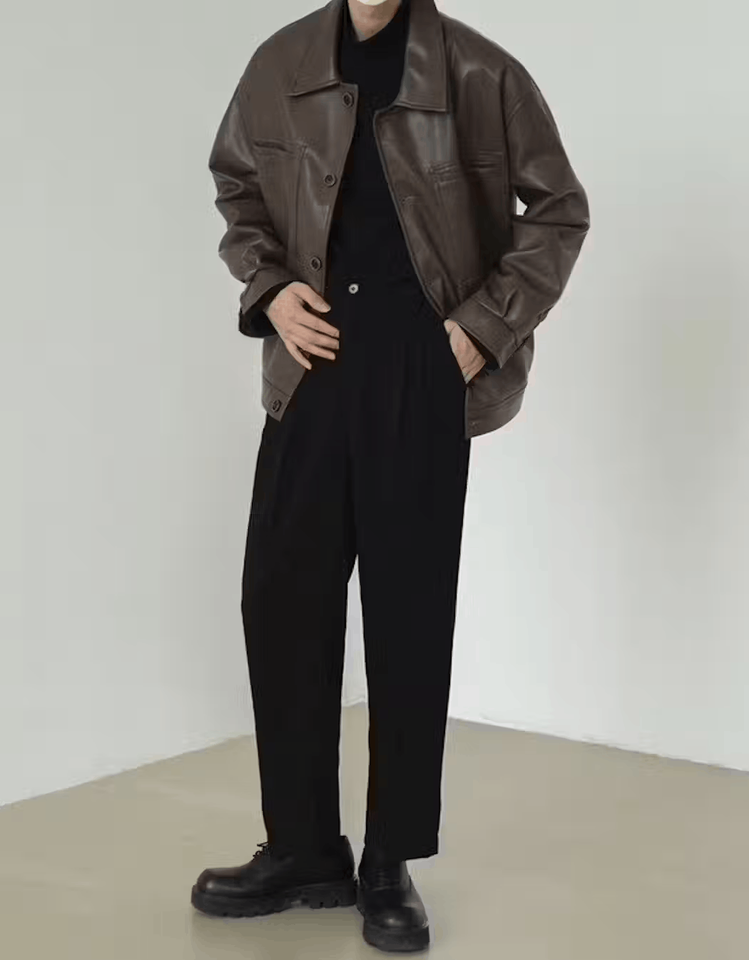 Japanese Brand × Vintage Korean fashion retro faux leather jacket Size US M / EU 48-50 / 2 - 5 Thumbnail
