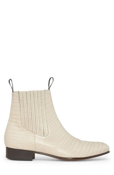 Tom Ford o1loc1c0824 J1417 Alligator-Embossed Leather Boots in Ivory Size US 13 / EU 46 - 1 Thumbnail