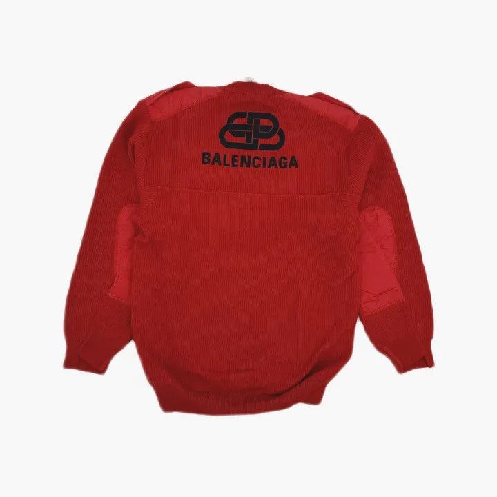 Balenciaga Balenciaga Balenciaga FW21 Red Logo Print Sweater -2507 Size US S / EU 44-46 / 1 - 1 Thumbnail