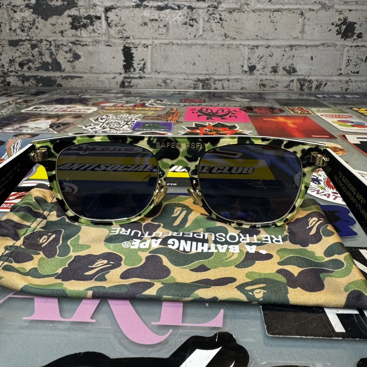 Bape RSF BAPE A Bathing Ape Retrosuperfuture Flat Top Sunglasses Size ONE SIZE - 3 Thumbnail