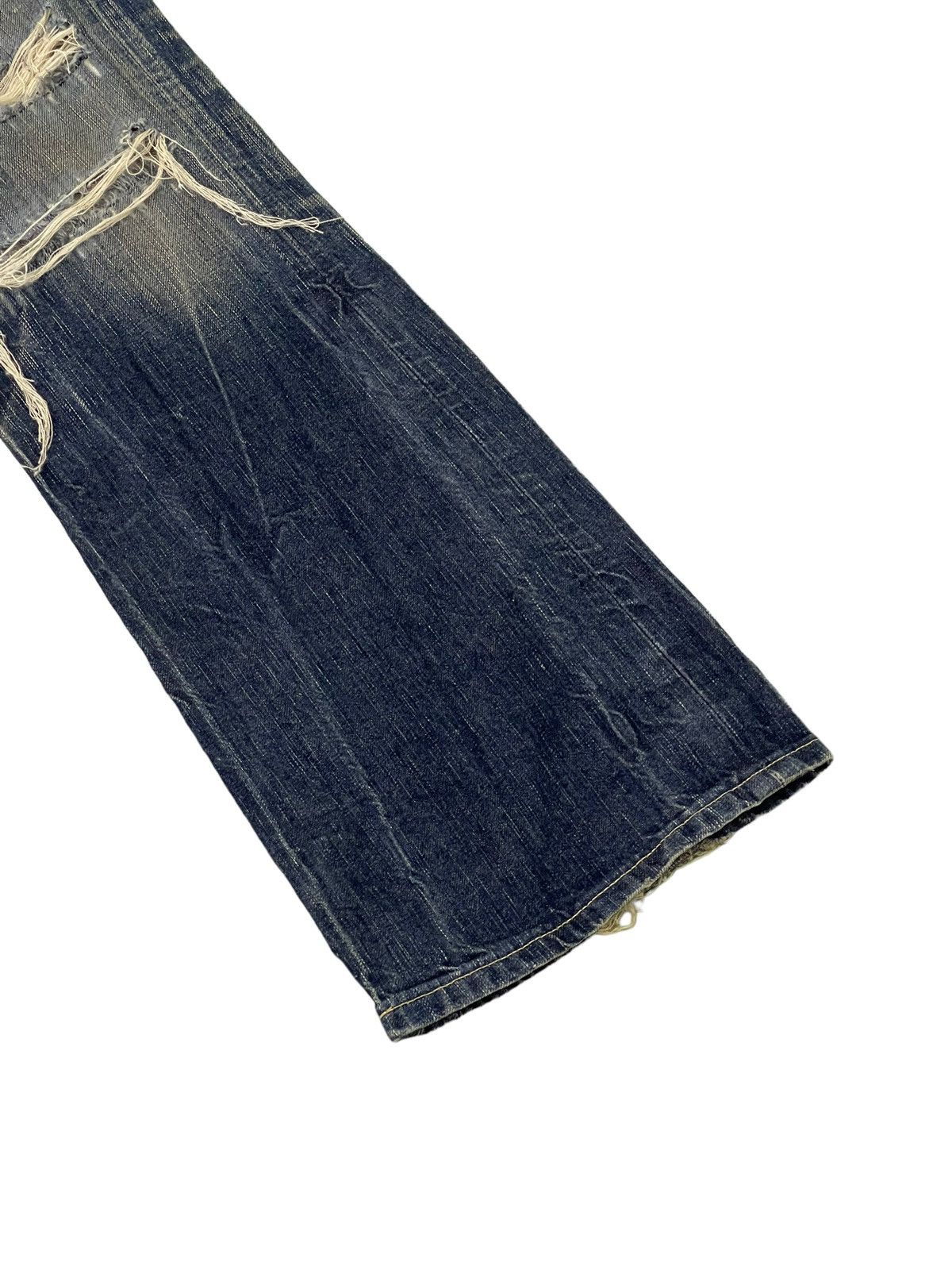 Edwin Flare Jeans Edwin Japan Distress Low Rise Boot Cut 7🟦0 Size US 31 - 4 Thumbnail