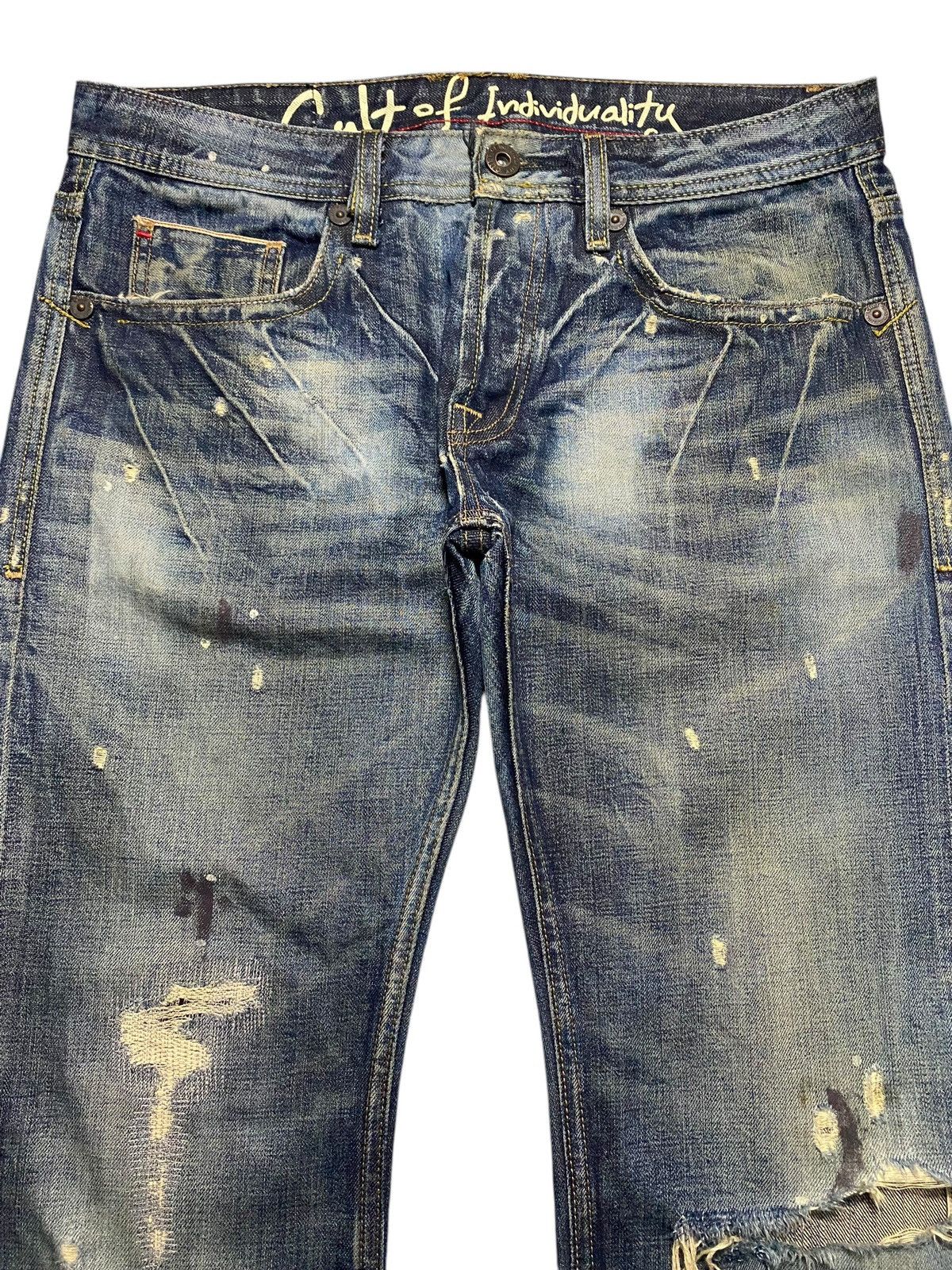 Cult Of Individuality Cult Paint Splatter Distressed Selvedge Redline (107N2) Size US 34 / EU 50 - 3 Thumbnail