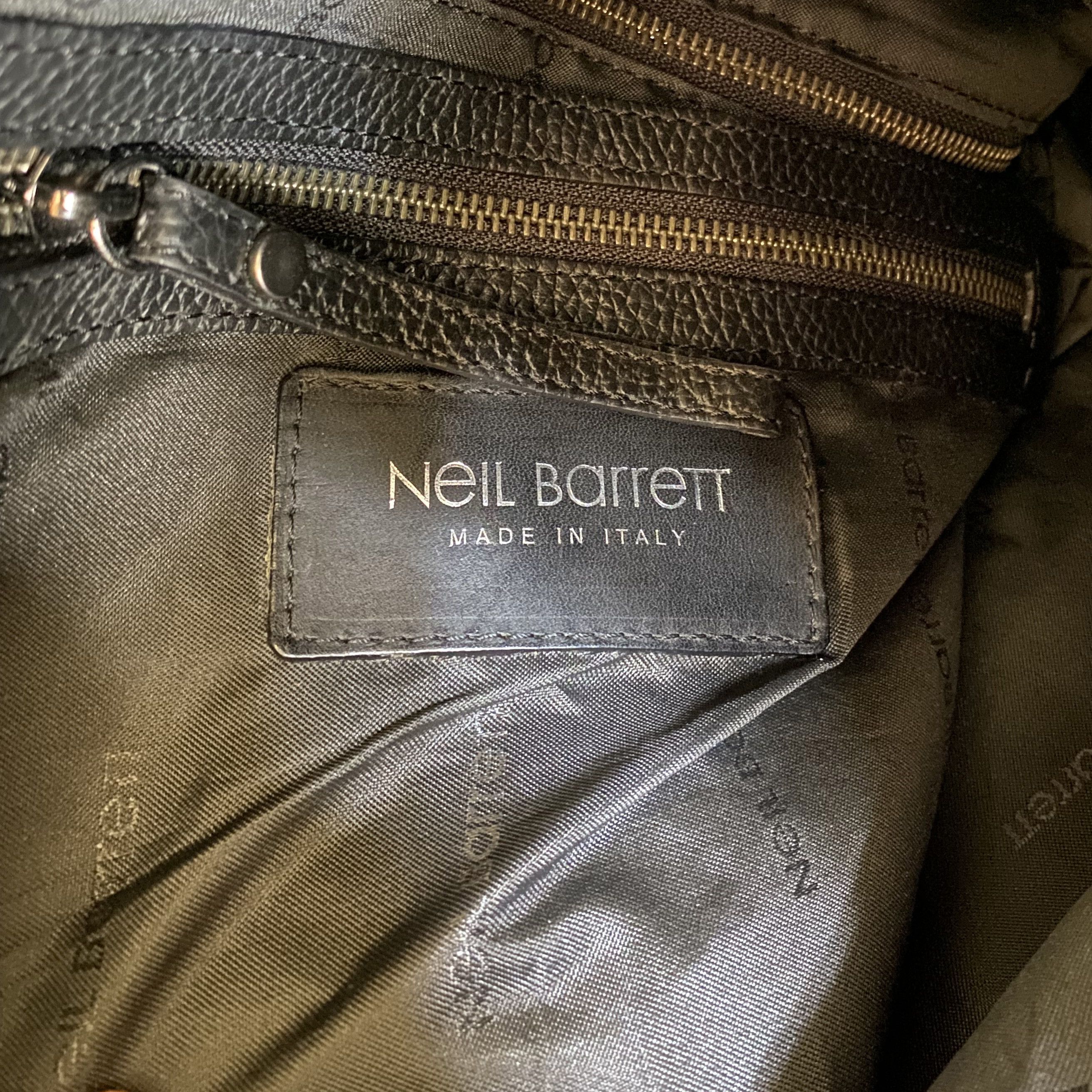 Neil Barrett × Vintage Black White Contrast Leather Nylon Backpack Size ONE SIZE - 14 Thumbnail