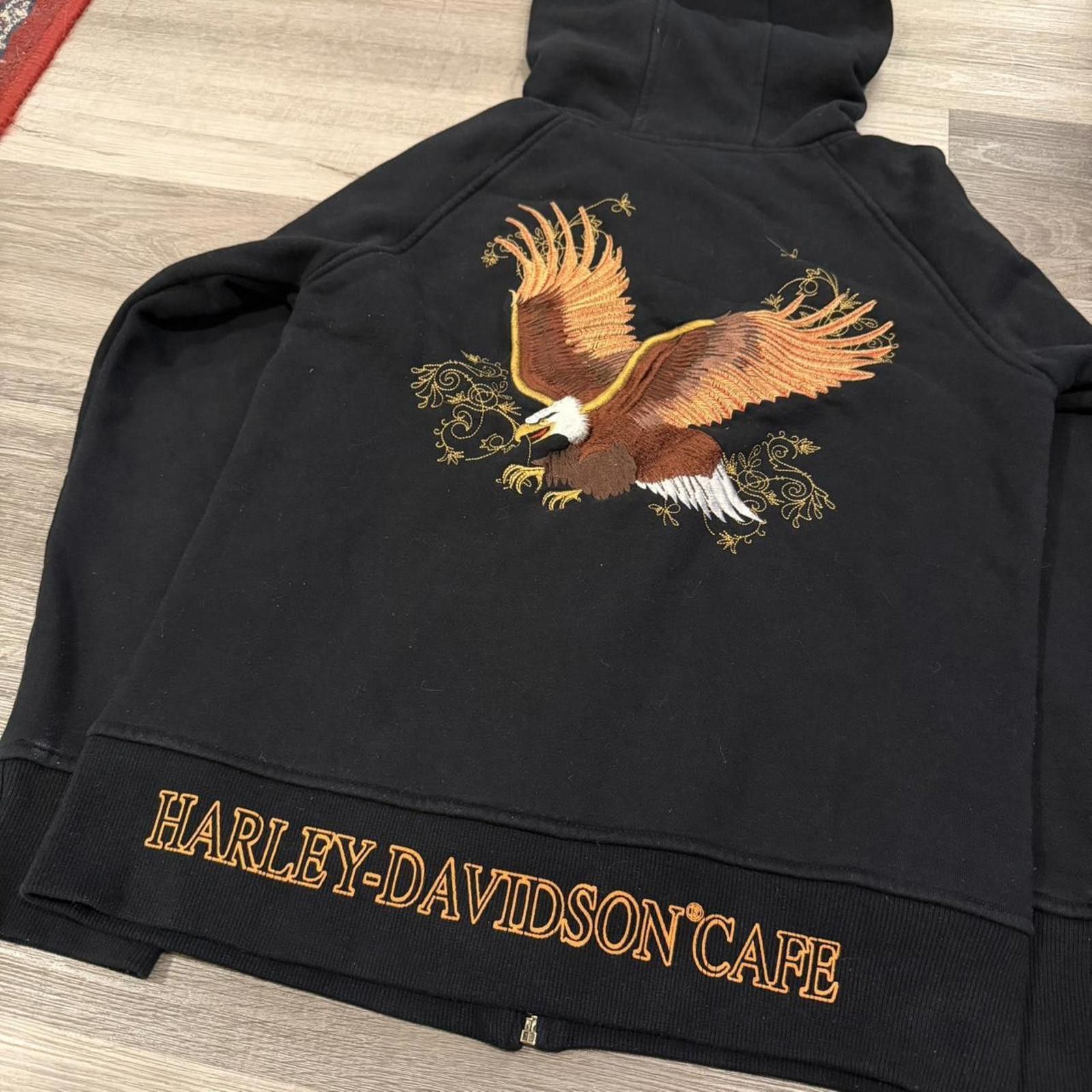 Harley Davidson vintage Harley Davidson cafe embroidered eagle zip up hoodie Size L / US 10 / IT 46 - 5 Thumbnail