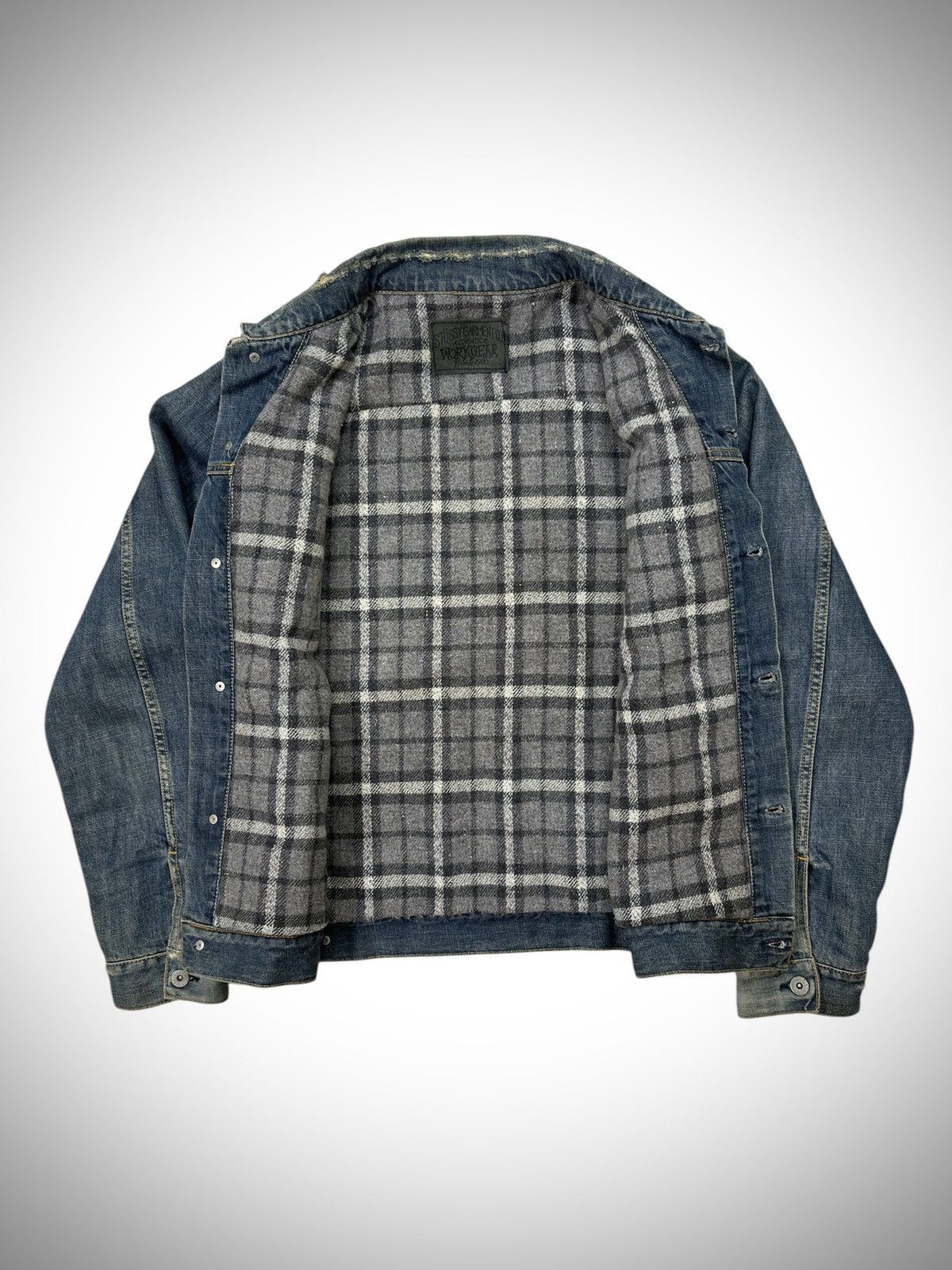 Stussy 2000’s Vintage Stussy Work Gear Blanket Trucker Denim Jacket Size US M / EU 48-50 / 2 - 3 Thumbnail