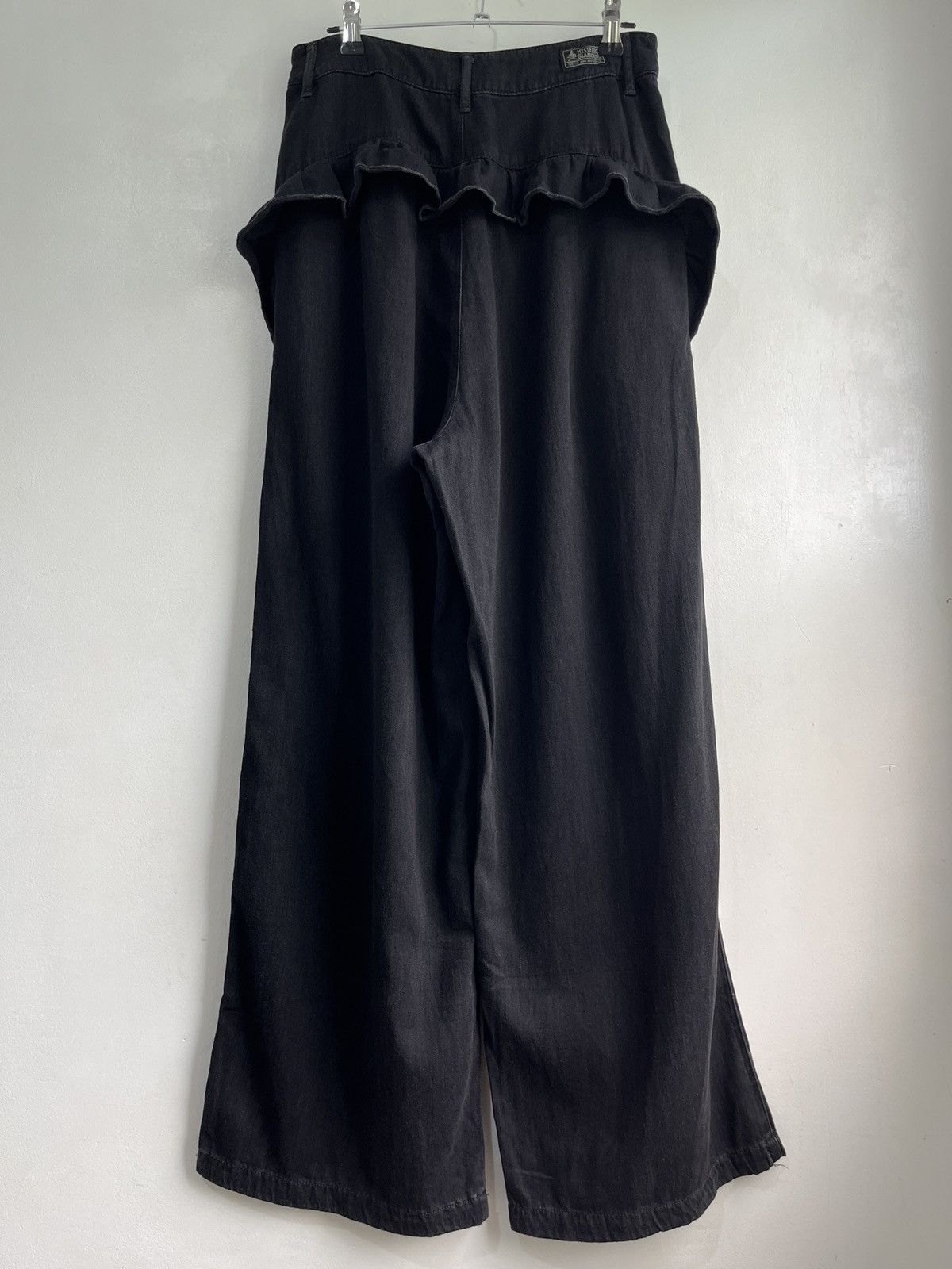 Ruffle Waist Wide-Leg Pants