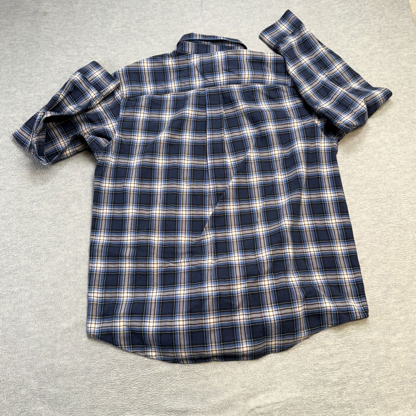 Vintage L.L. Bean Shirt Mens Large Blue Plaid Flannel Button Down Workshirt Size US L / EU 52-54 / 3 - 5 Thumbnail