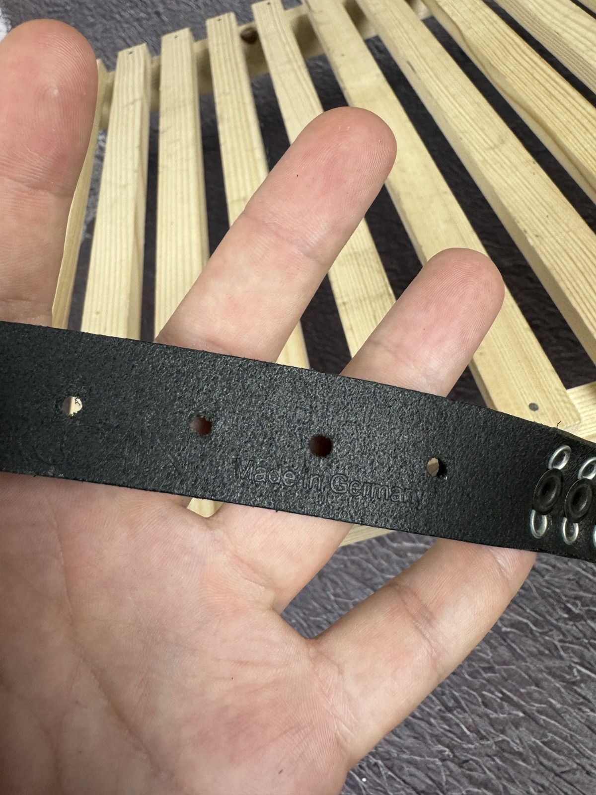 Genuine Leather Marc Cain black Gunmetal leather belt 85 N 3 made in Germany Size ONE SIZE - 8 Thumbnail