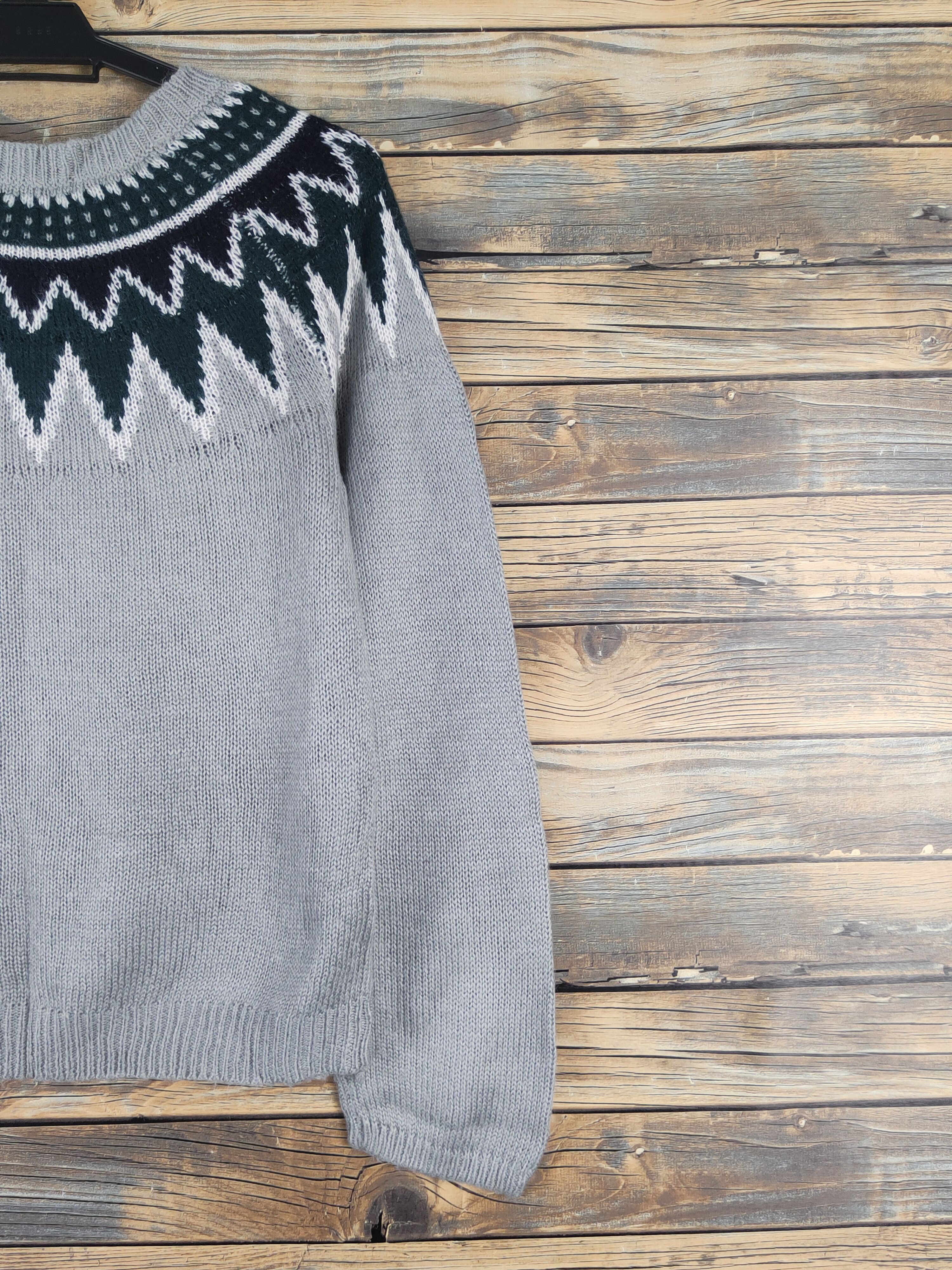Vintage Retro Girl Gray Knitwear Sweatshirts #W1232 Size M / US 6-8 / IT 42-44 - 9 Thumbnail