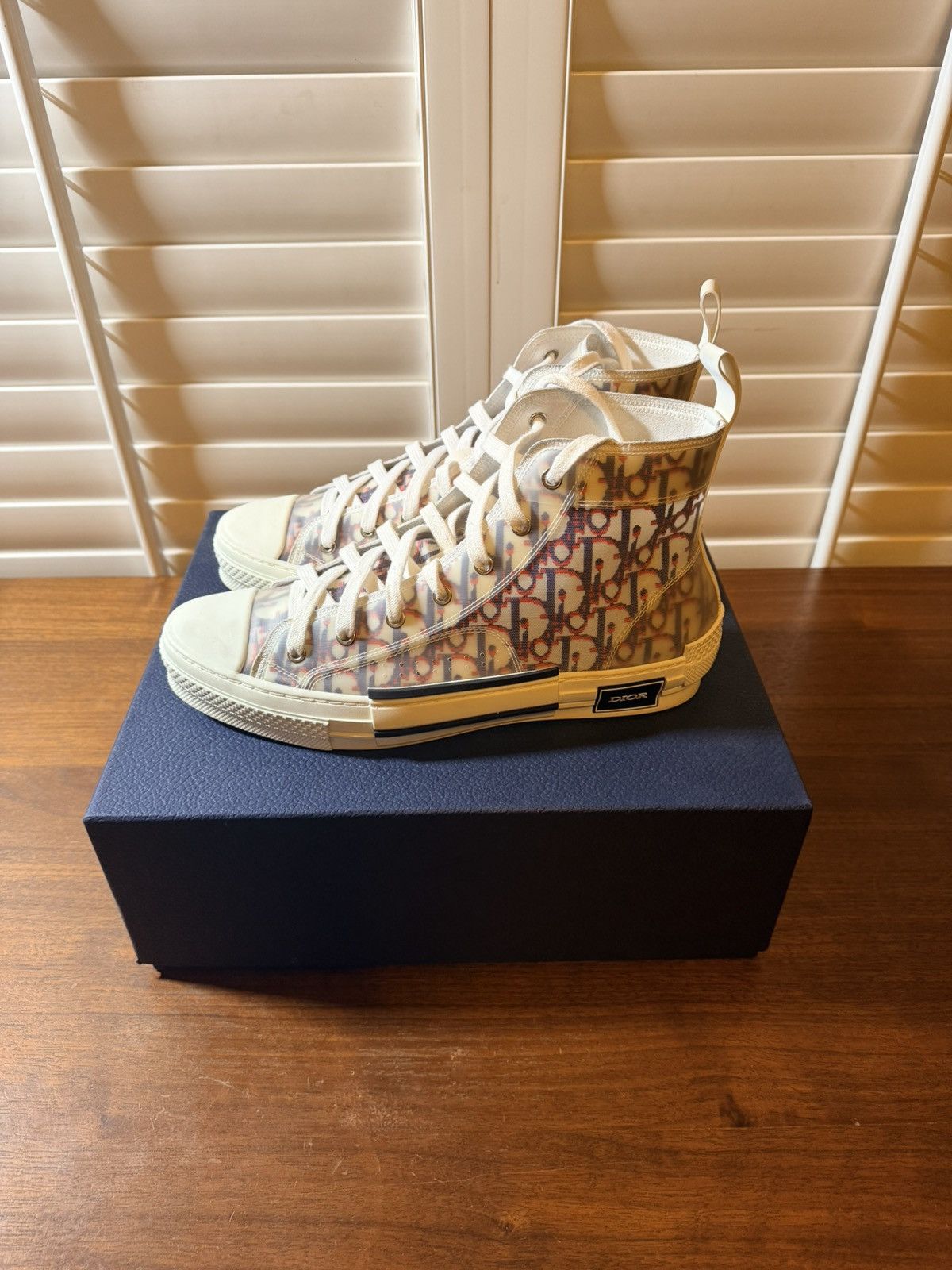 Dior Dior B23 High Top Red Blue Oblique Size US 10 / EU 43 - 1 Thumbnail