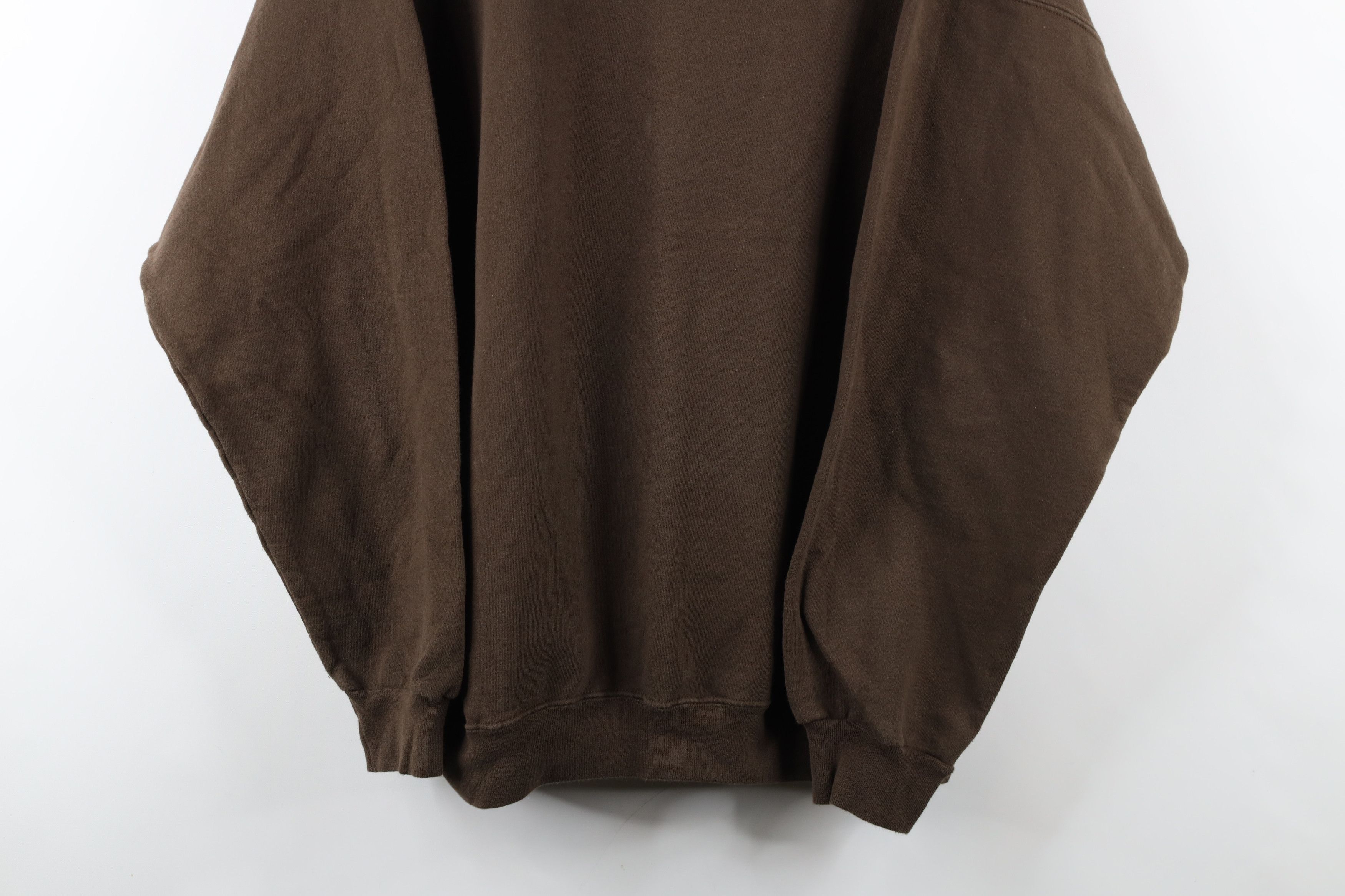 Vintage Vintage 90s Streetwear Faded Blank Crewneck Sweatshirt Brown Size US L / EU 52-54 / 3 - 3 Thumbnail
