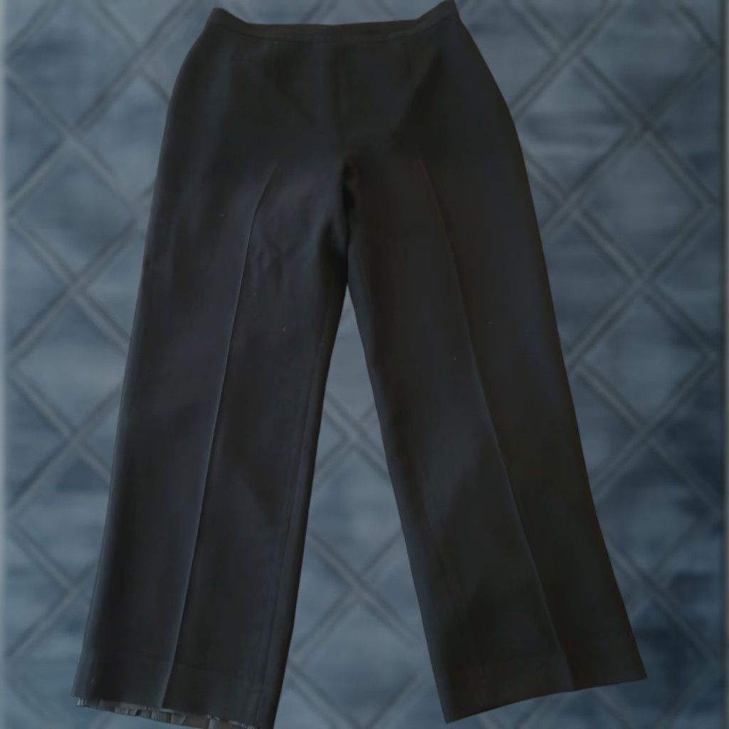 Kasper Kasper Dress Pants Womens 14 Black Lined Side Zip 32x28.5 High Rise Straight Front Size 36" / US 14 / IT 50 - 1 Thumbnail