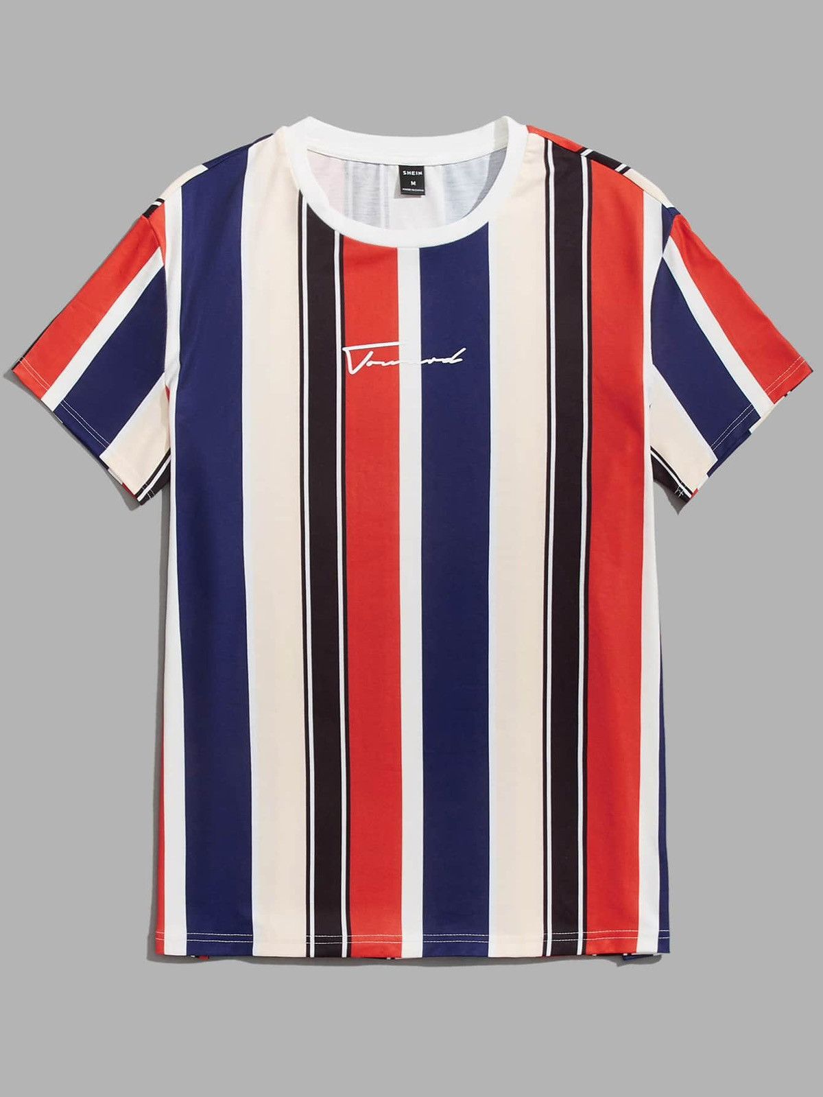 Shein Manfinity Sporsity Block Striped Letter Graphic Tees Size US M / EU 48-50 / 2 - 6 Thumbnail