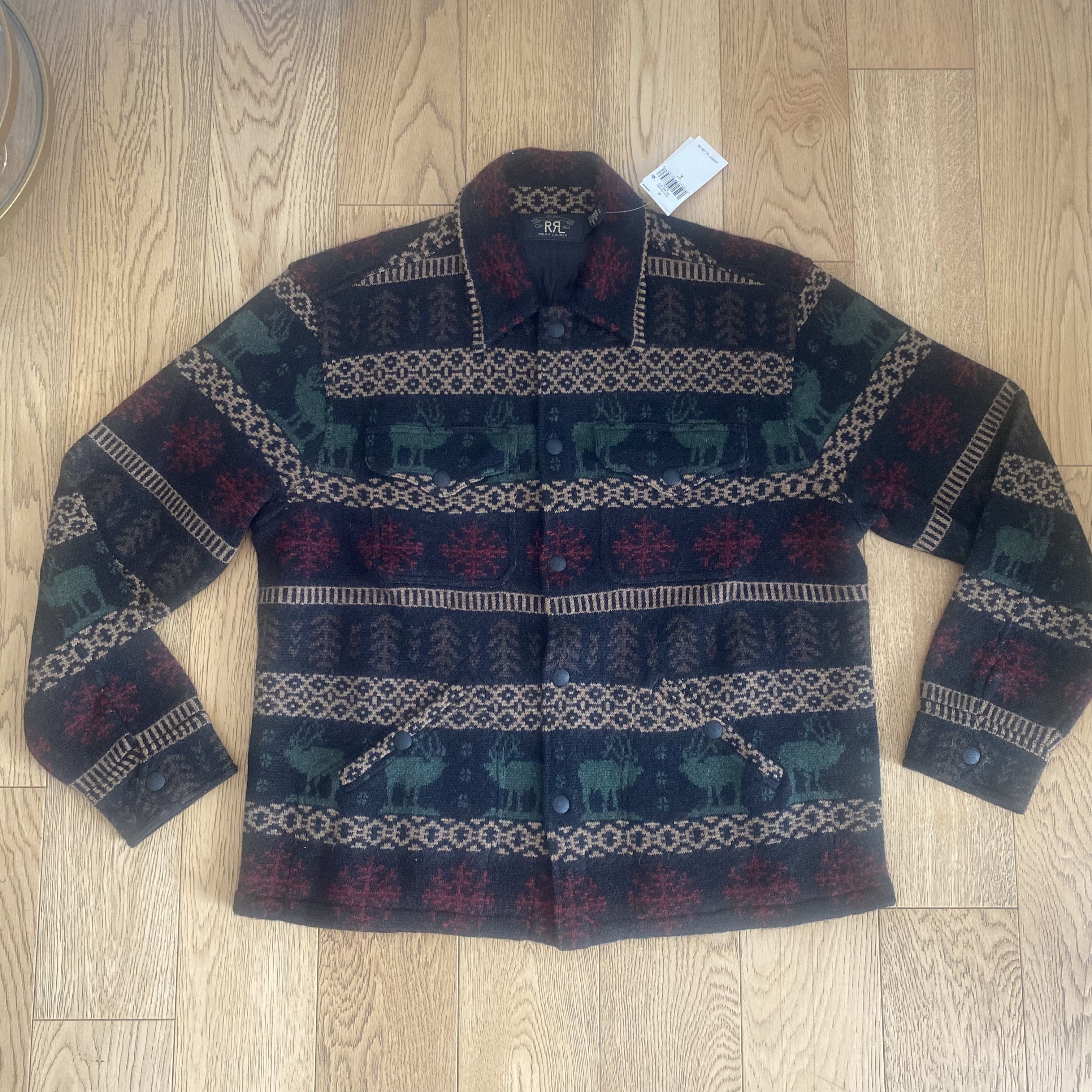 RRL Ralph Lauren RRL Double RL Navajo Aztec Nordic Sweater Overshirt Workwear Size US L / EU 52-54 / 3 - 1 Thumbnail