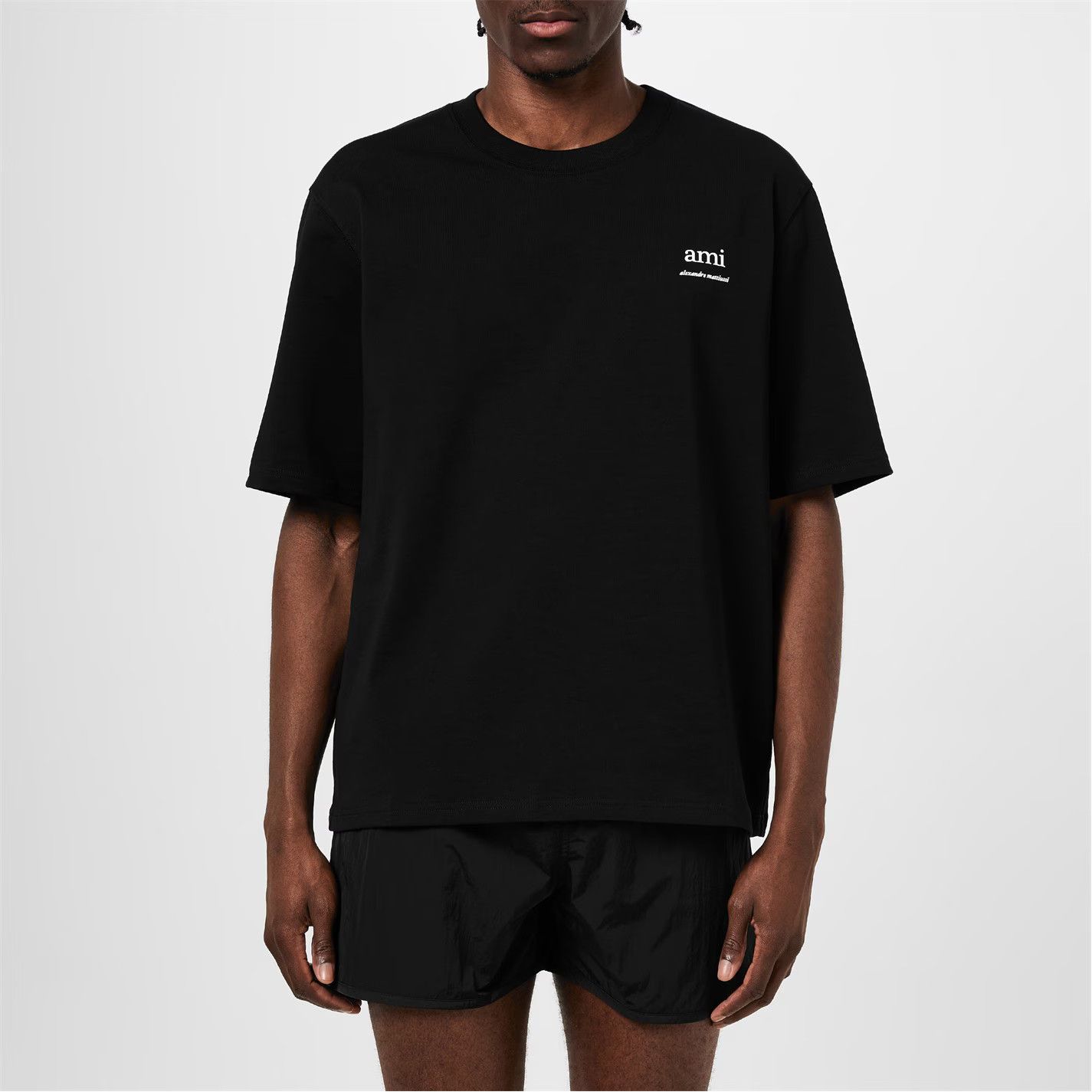 AMI o1g2r1mq0326 Organic Cotton Logo T-Shirt in Black Size US XXL / EU 58 / 5 - 3 Thumbnail