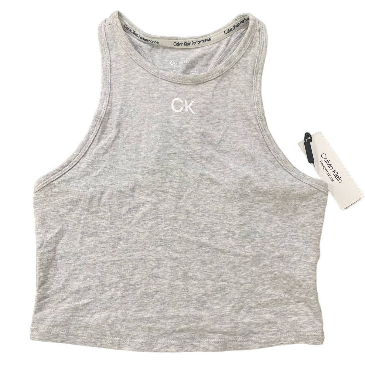 Calvin Klein CALVIN KLEIN PERFORMANCE Racerback Crop Top Grey Small Size M / US 6-8 / IT 42-44 - 3 Thumbnail