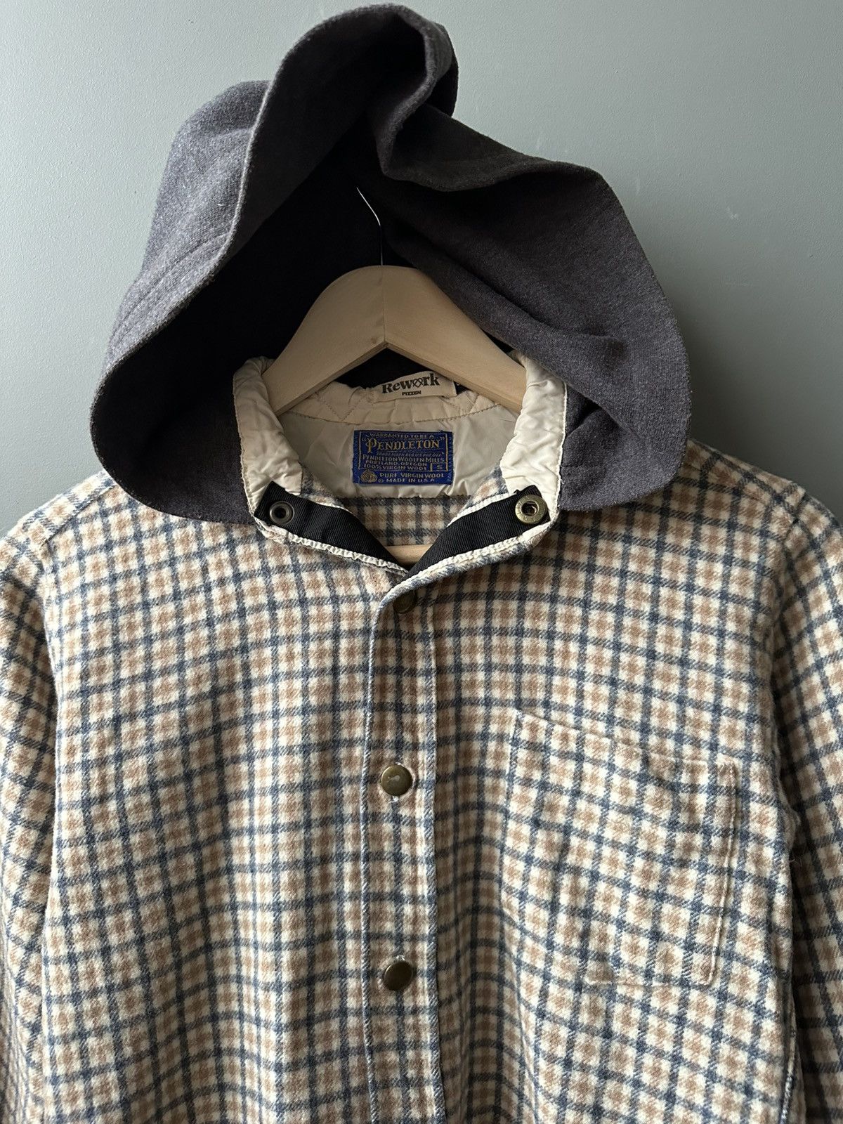 Pendleton Womens Pendleton Rework Wool Flannel Shirt Hoodie USA Size S / US 4 / IT 40 - 2 Thumbnail