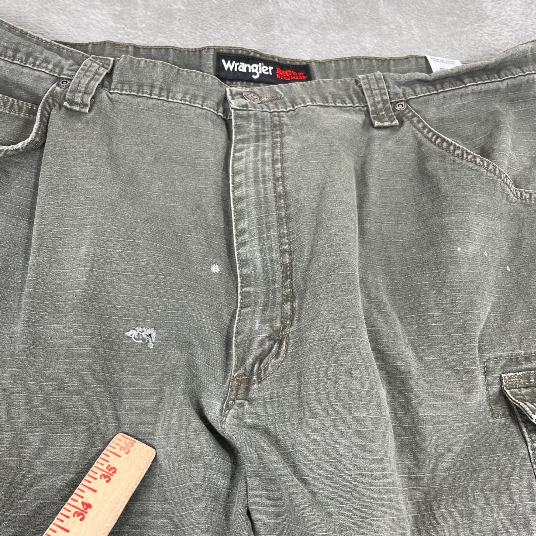Wrangler Wrangler Riggs Workwear Cargo Pants Mens 42x34 Green Ripstop Utility Workwear Cargo Pocket Size US 42 / EU 58 - 3 Thumbnail