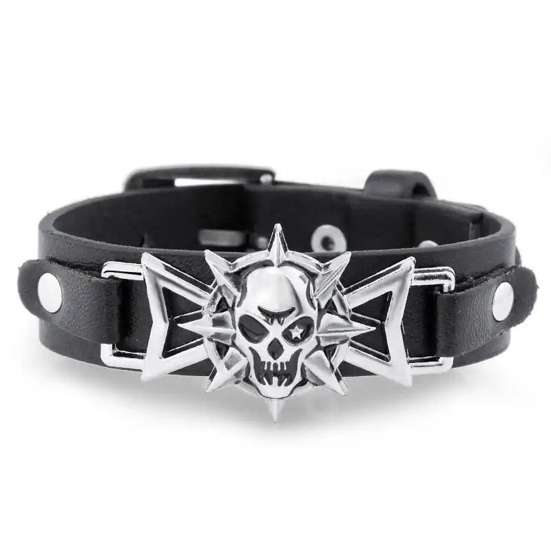Japanese Brand Gothic Rock Leather Belt Buckle Bracelets Size ONE SIZE - 2 Thumbnail