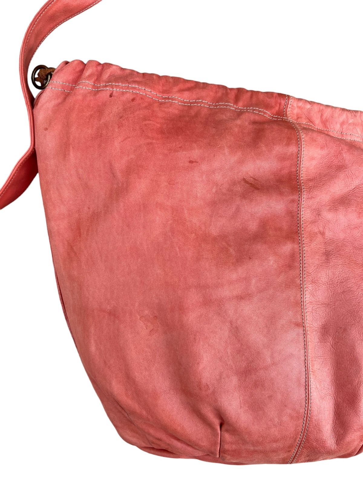 Leather Vintage Petit Ami Japan Faded Patina Leather Huge Bag Size ONE SIZE - 10 Thumbnail