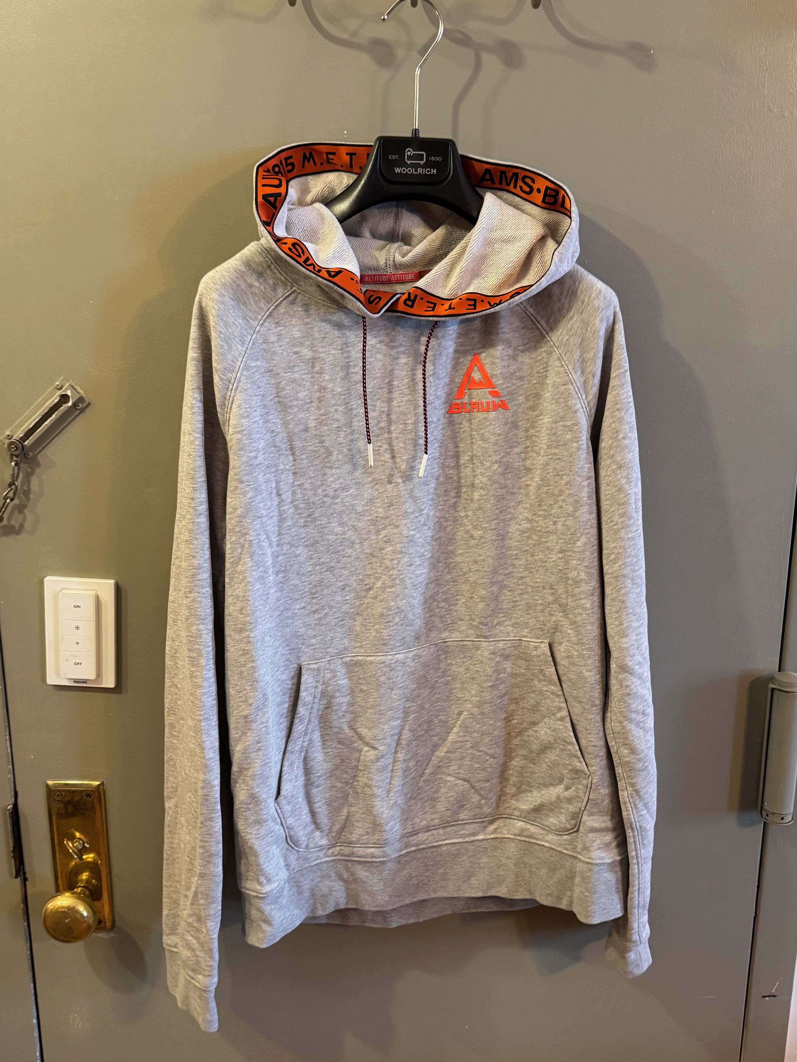 Scotch & Soda Gray Hoodie w/Orange Collar (Limited Edition Collection) Size US M / EU 48-50 / 2 - 1 Thumbnail