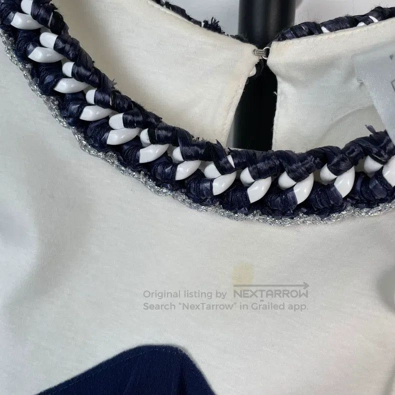 Chanel Chanel White and blue T-shirt Size XXS / US 00 / IT 34 - 4 Thumbnail
