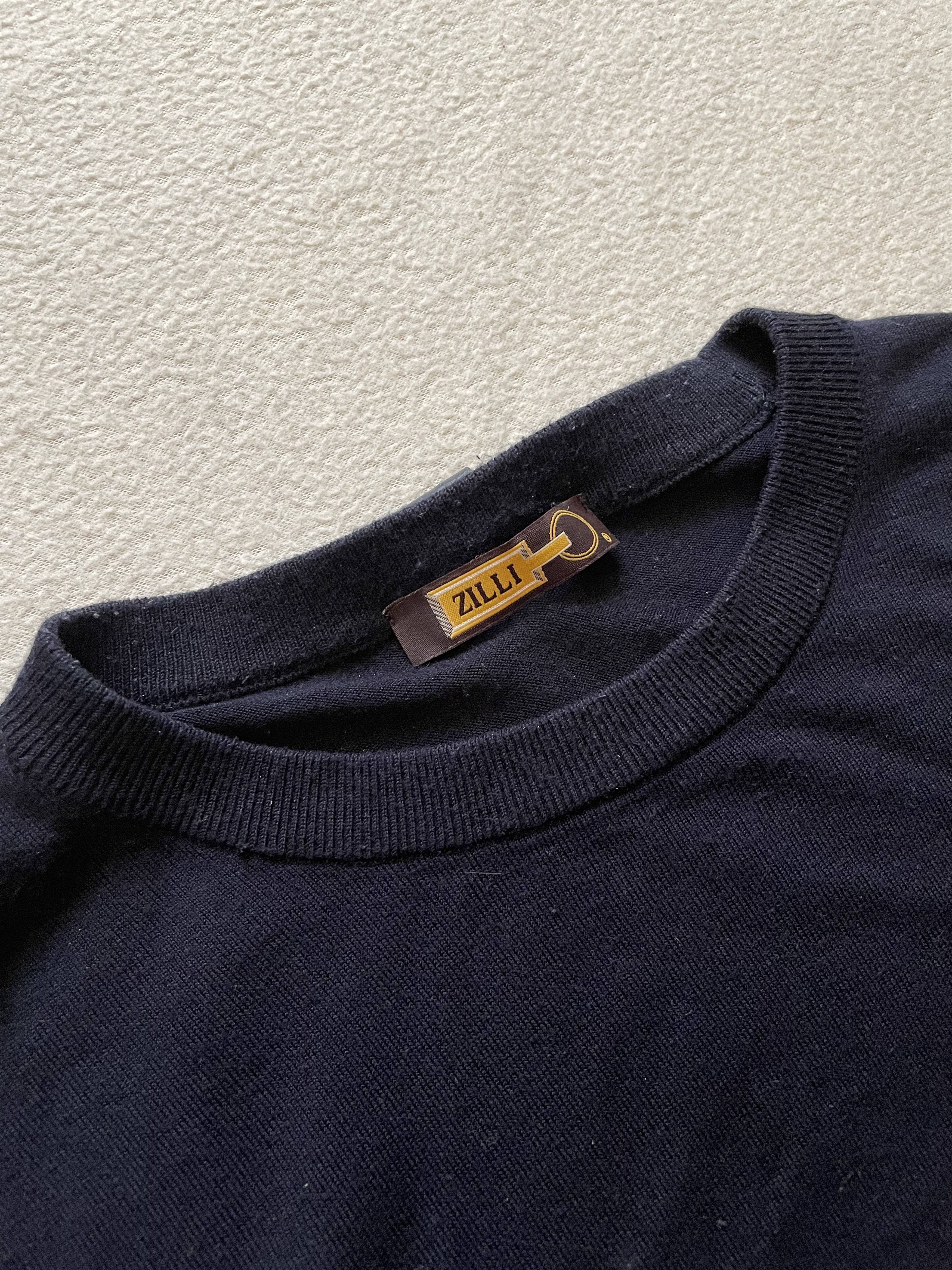 Zilli Zilli Silk Old Money Style T-shirt With Snake Leather| Navy Size US M / EU 48-50 / 2 - 2 Thumbnail