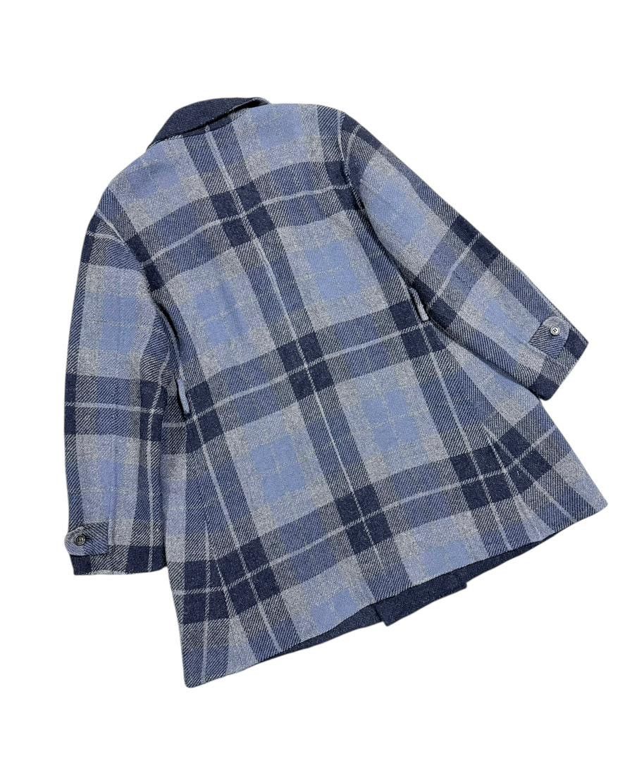 45rpm Vtg💥45rpm Indigo/Tartan Mohair Double Breasted Long Jacket Size US M / EU 48-50 / 2 - 19 Thumbnail
