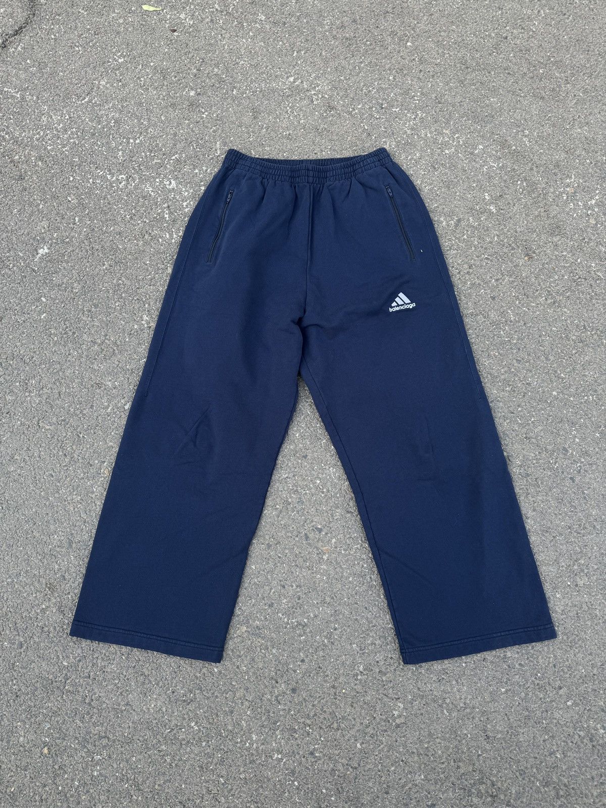 image of Balenciaga X Adidas Oversized Sweatpants Size L in Blue, Men's