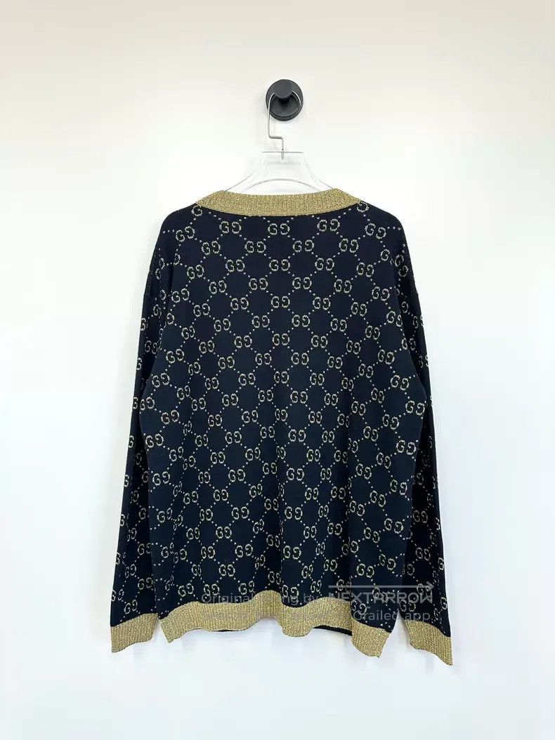 Gucci Gucci Black gold silk double G full print knitted cardigan Size US S / EU 44-46 / 1 - 2 Thumbnail